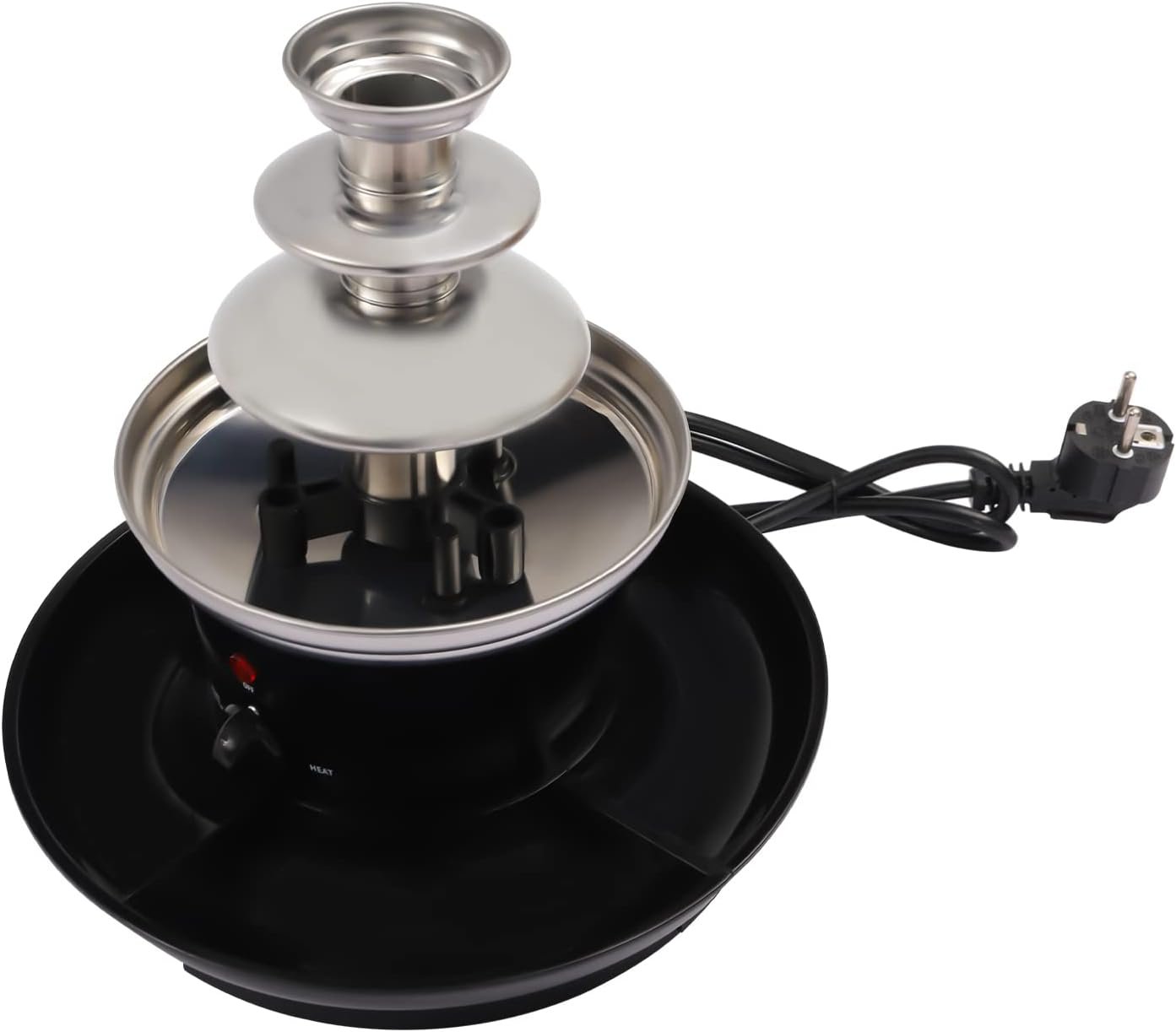 Chocolate Fondue Fountain, 3-Tier Chocolate Fountain Electric Chocolate Melting Machine with 6PCS Forks and Fruit Plate for Birthday Party Wedding Celebration Chocolate Fondue Fountain, 3-Tier Chocolate Fountain Electric Chocolate Melting Machine with 6PCS Forks and Fruit Plate for Birthday Party Wedding Celebration