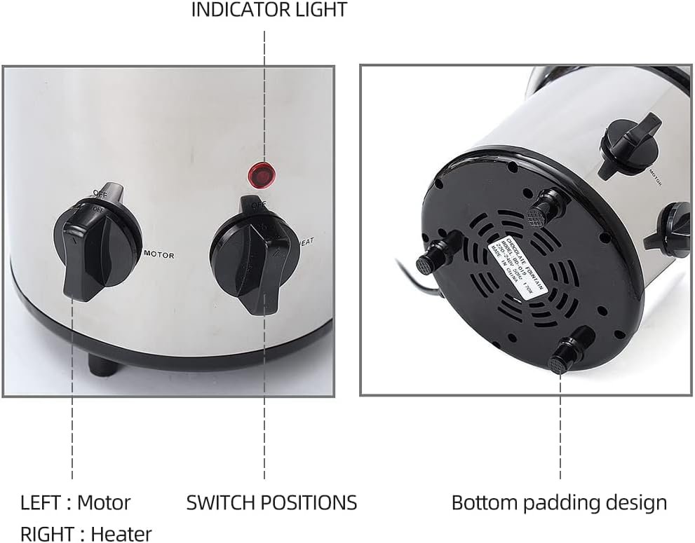 Chocolate Fountain, 4 Tiers Electric Melting Machine, Fondue Pot Set, for Chocolate Candy, Ranch, Nacho Cheese Chocolate Fountain, 4 Tiers Electric Melting Machine, Fondue Pot Set, for Chocolate Candy, Ranch, Nacho Cheese