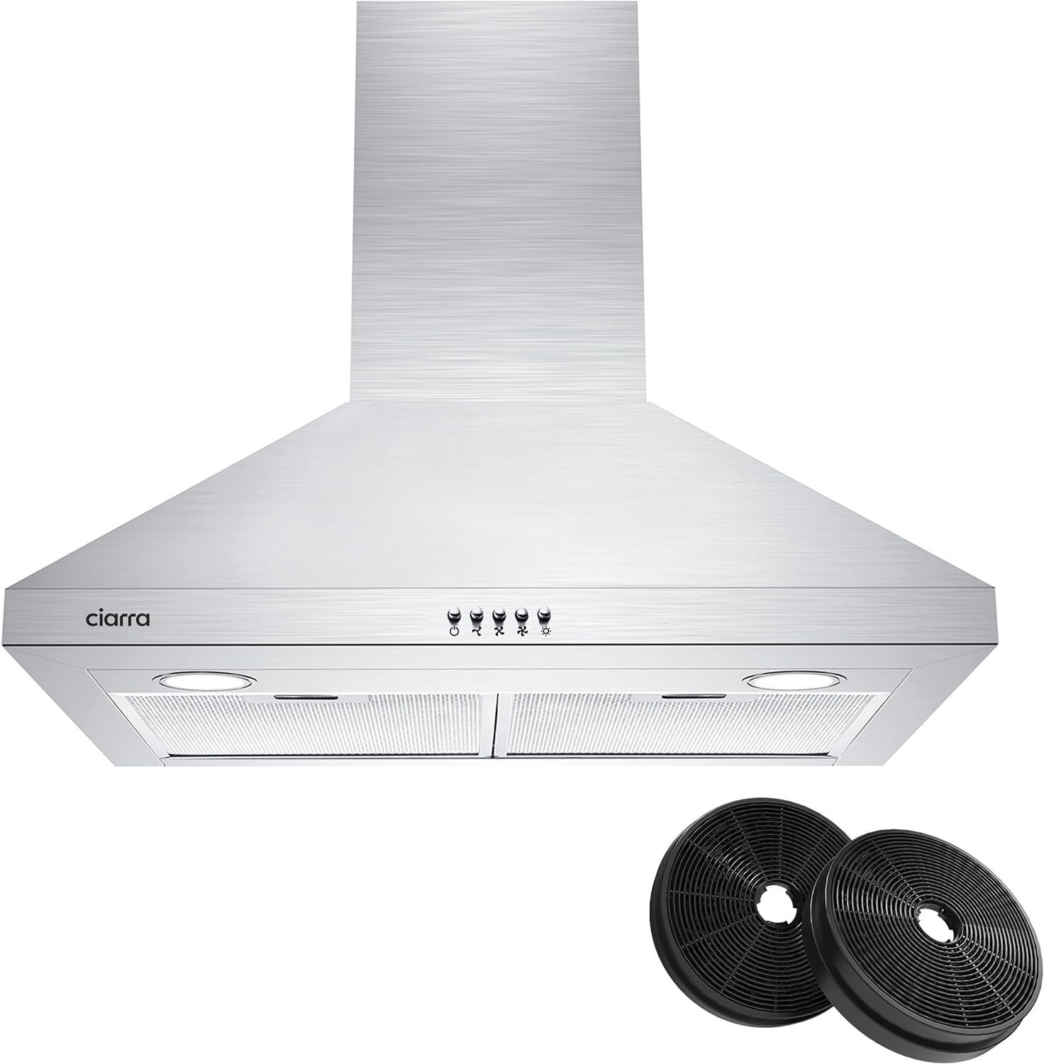 CIARRA Range Hood 30 inch Wall Mount 450 CFM Ductless Range Hood Vent for Kitchen Hood in Stainless Steel CAS75206P CIARRA Range Hood 30 inch Wall Mount 450 CFM Ductless Range Hood Vent for Kitchen Hood in Stainless Steel CAS75206P