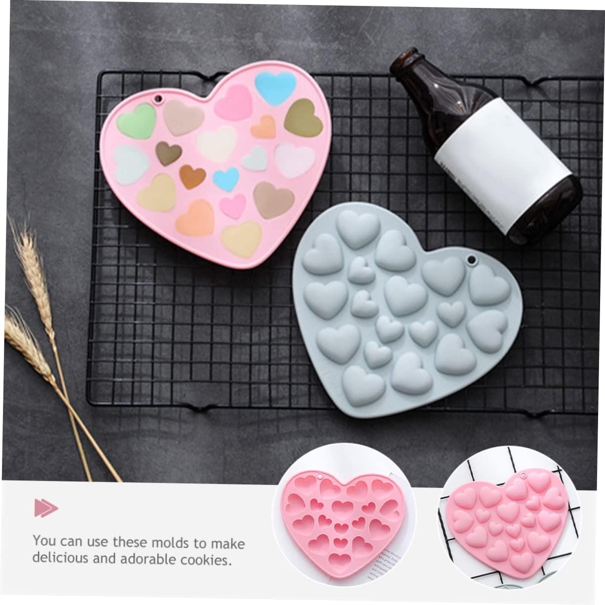 Ciieeo 2pcs Mold Ice Cube Candy Chocolate Candy Ornaments Cookie Decorating Baking Accessories Non- Stick Baking Tool Christmas Decor Heart Decor Manual Fondant Cake Food Grade Silicone Ciieeo 2pcs Mold Ice Cube Candy Chocolate Candy Ornaments Cookie Decorating Baking Accessories Non- Stick Baking Tool Christmas Decor Heart Decor Manual Fondant Cake Food Grade Silicone