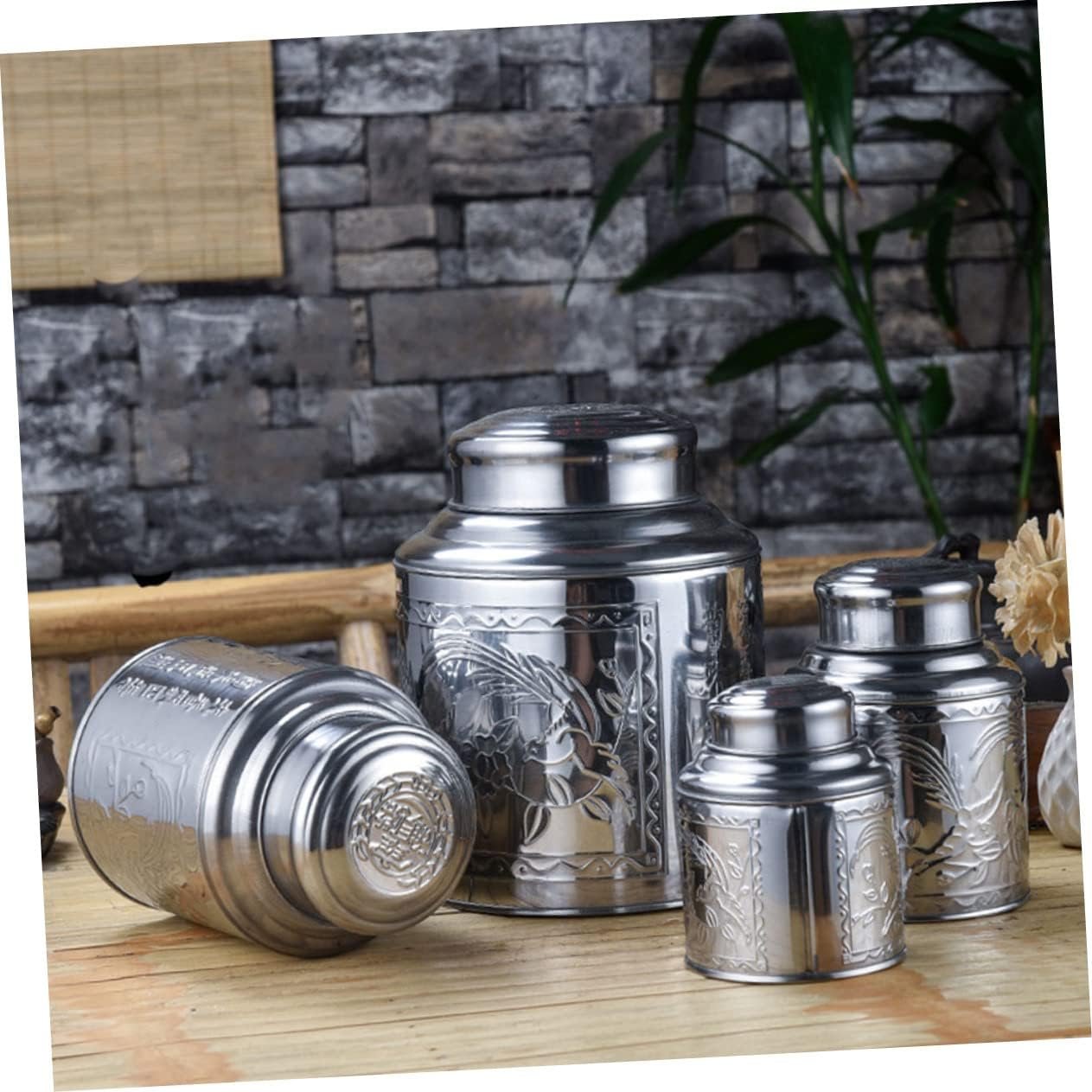 Ciieeo 2pcs Tea Rustic Storage Bins Glass Tea Infuser Grain Storage Tank Kitchen Storage Containers Jar Canister Chinese Teapot Alright Stainless Steel Baby Food Snack