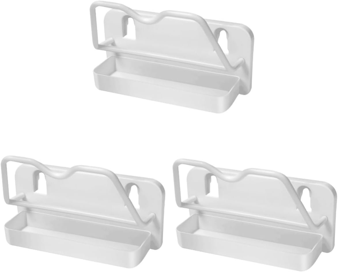 Ciieeo 3 Pcs Cutting Board Mounted Shelves for Storage Kitchen Storage Rack Pot Lid Stand Hanging Cutting Board Holder Dish Rack for Cabinet Lid Holder White Vacuum Ladle