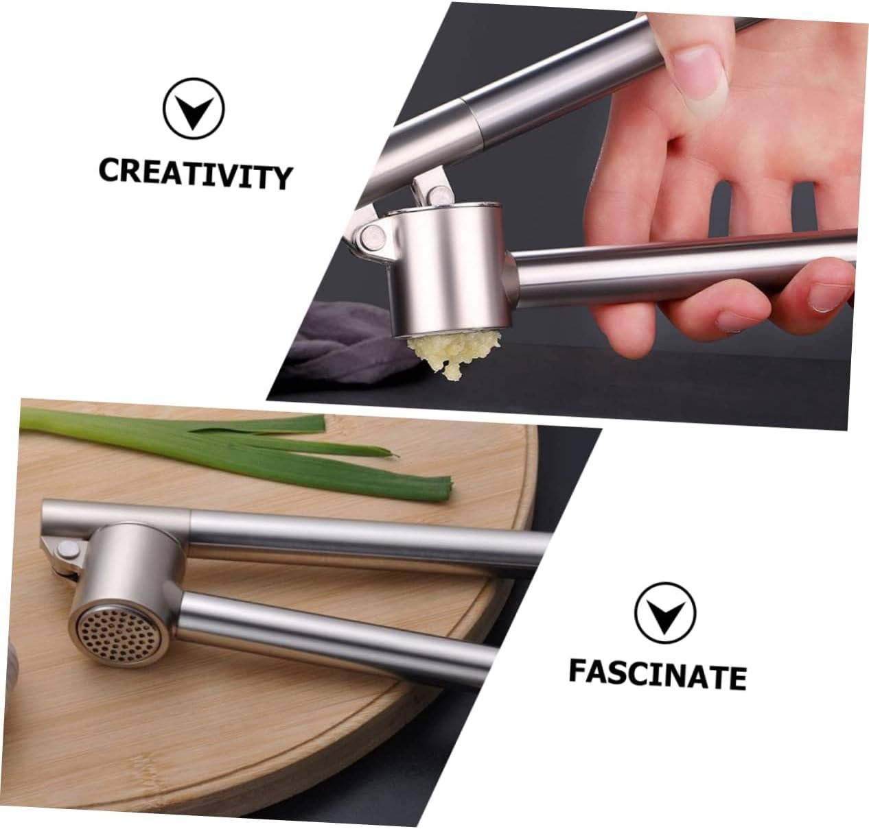 Ciieeo Garlic Masher Garlic Press Garlic Grinder Garlic Mincer Tool Handheld Garlic Crusher Garlic Pressing Machine Garlic Press Stainless Making Tools Manual Stainless Steel