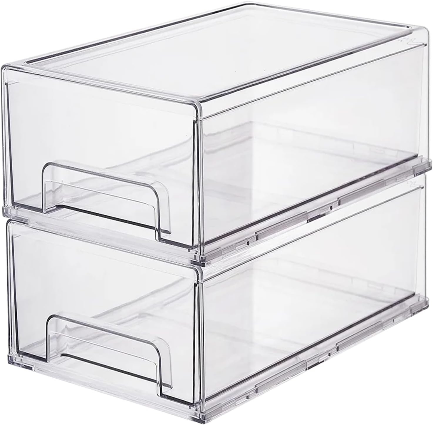 Clear Plastic Storage Drawer Organizer Bins, Perfect for Kitchen Organization or Pantry Organization and Storage, Fridge Drawer Organizer Bins, Pantry Storage and Organization Bins Clear Plastic Storage Drawer Organizer Bins, Perfect for Kitchen Organization or Pantry Organization and Storage, Fridge Drawer Organizer Bins, Pantry Storage and Organization Bins