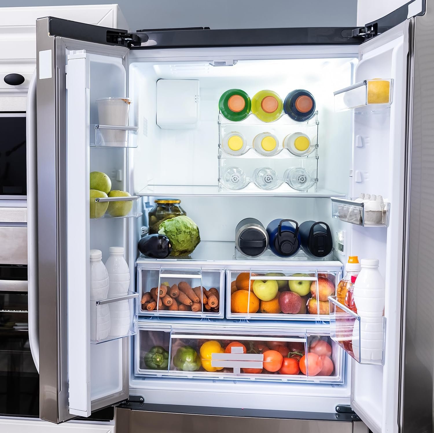 ClearSpace Water Bottle Organizer – Perfect as a Pantry Organizer and Cabinet Organizer –Water Bottle Holder or Wine Rack for Home Organization and Storage, Kitchen Countertop Organization, 6 Pack