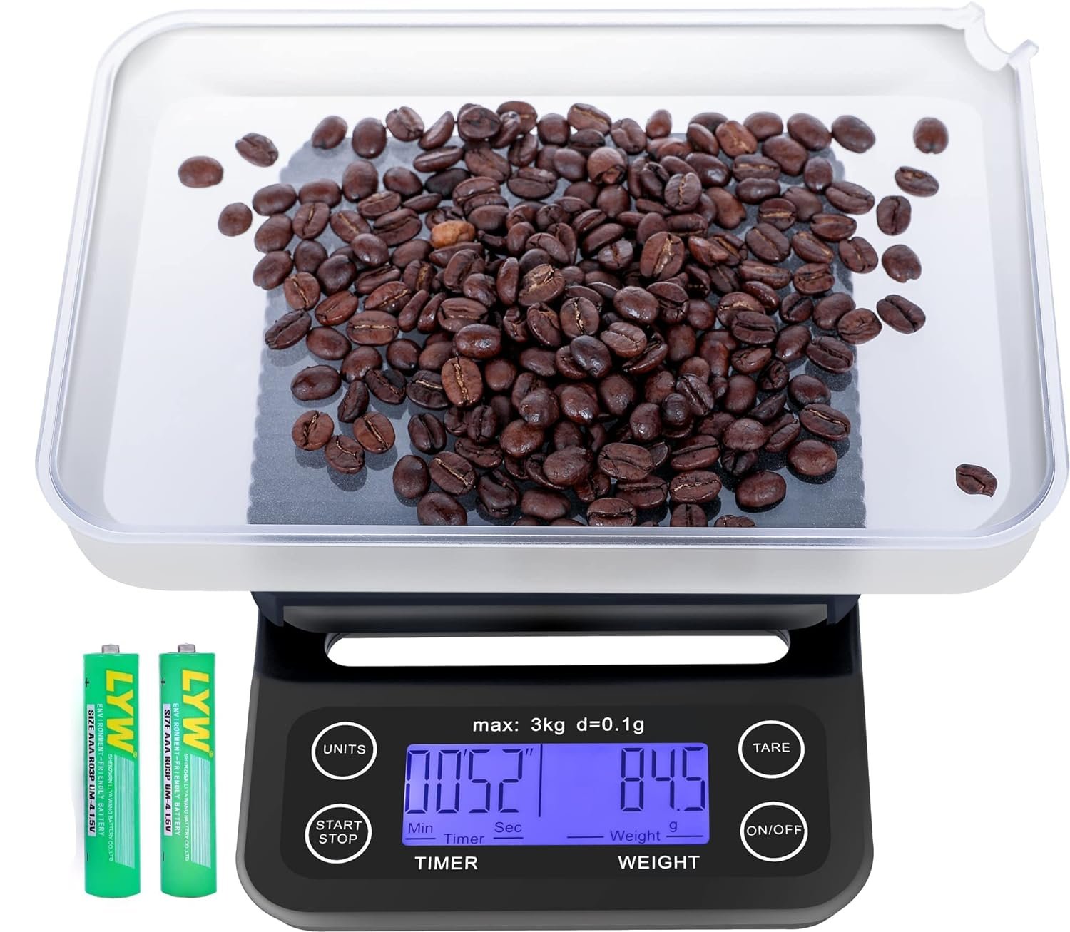 Coffee Scale with Timer Small, Apexstone Espresso Scale with Timer Small, Espresso Coffee Scale with Timer for Pour Over Coffee (Batteries Included)