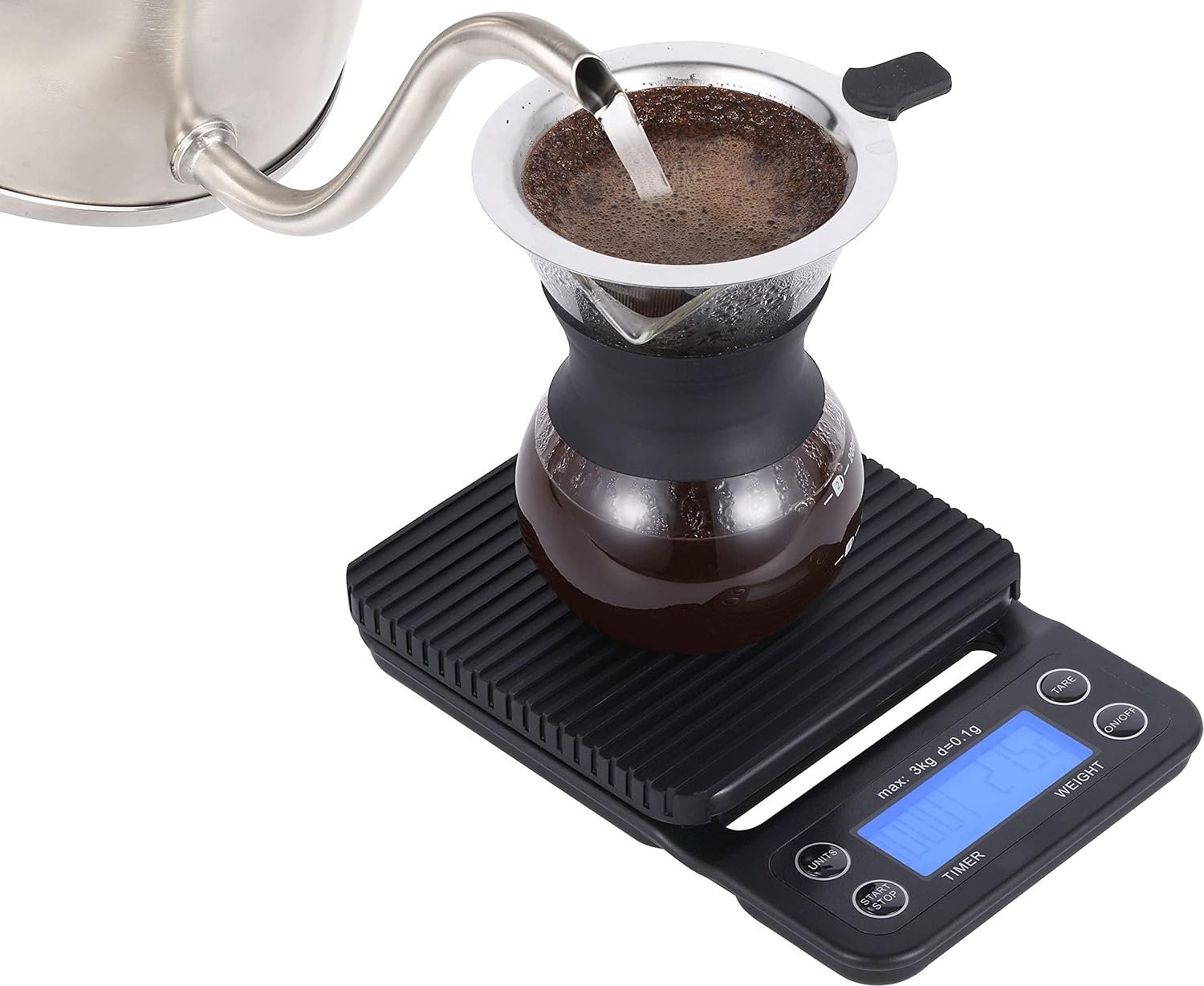 Coffee Scale with Timer Small, Apexstone Espresso Scale with Timer Small, Espresso Coffee Scale with Timer for Pour Over Coffee (Batteries Included)