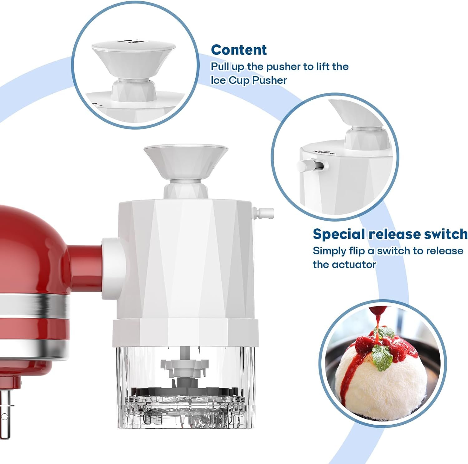 Cofun Shaved Ice Attachment for KitchenAid Stand Mixer, Snow Cone Machine for KitchenAid Make Fluffy Light Shave Ice for Stand Mixers, 8 Molds, 2 Blades Cofun Shaved Ice Attachment for KitchenAid Stand Mixer, Snow Cone Machine for KitchenAid Make Fluffy Light Shave Ice for Stand Mixers, 8 Molds, 2 Blades
