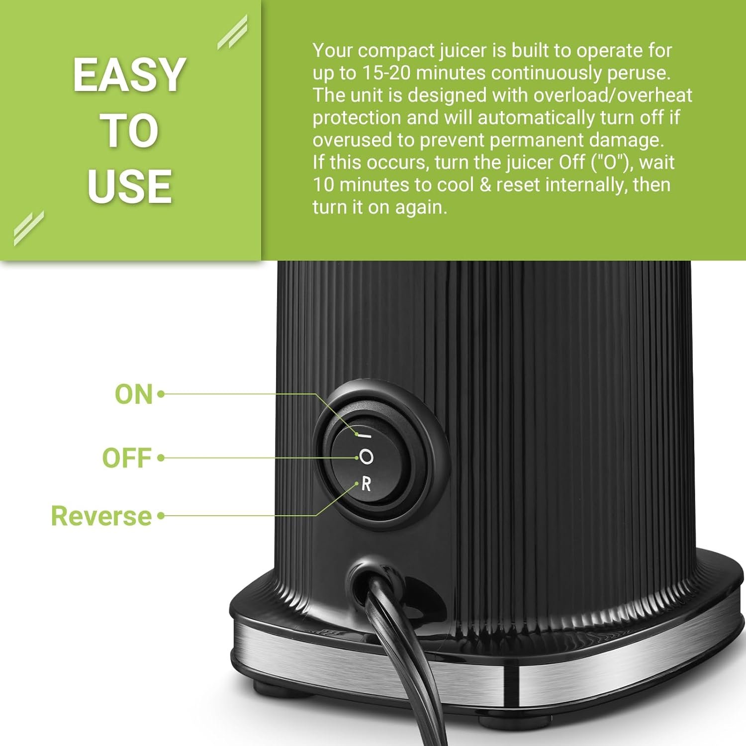 Cold Press Juicer, Aobosi Mini Masticating Juicer Machines Easy to Clean Compact Small Space-Saving Slow Juicer with High Juice Yield, Cleaning Brush Included, Nutrient and Vitamin Dense, Black