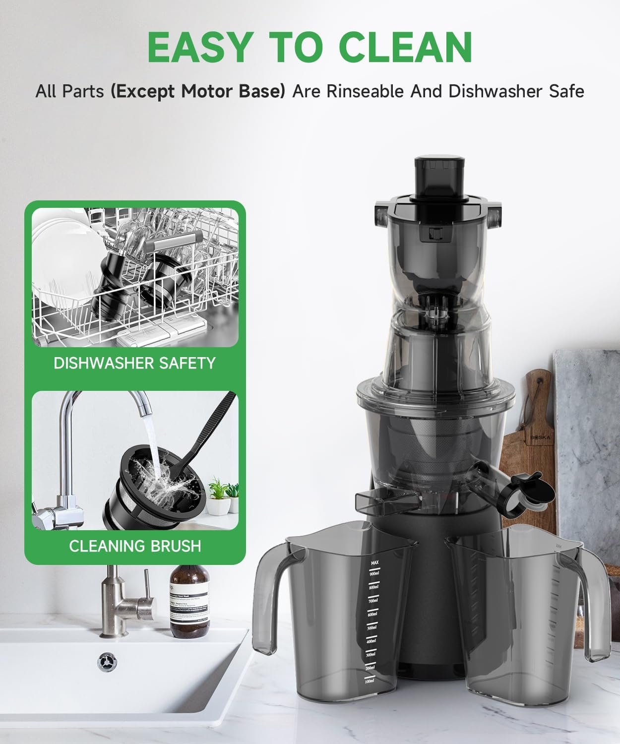 Cold Press Juicer Machines, Slow Masticating Juicers with 3.3-inch Wide Dual Feed Chute for Whole Fruits and Vegetables, Juice Extractor Maker with Quiet Motor, High Yield, BPA-Free Cold Press Juicer Machines, Slow Masticating Juicers with 3.3-inch Wide Dual Feed Chute for Whole Fruits and Vegetables, Juice Extractor Maker with Quiet Motor, High Yield, BPA-Free