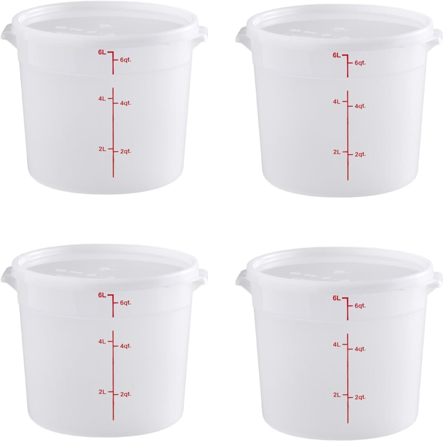 COMBO PACK Square Sous Vide Containers With Lids - 4 Quart Restaurant Supplies Food Containers - 4 Containers and 4 Lids COMBO PACK Square Sous Vide Containers With Lids - 4 Quart Restaurant Supplies Food Containers - 4 Containers and 4 Lids