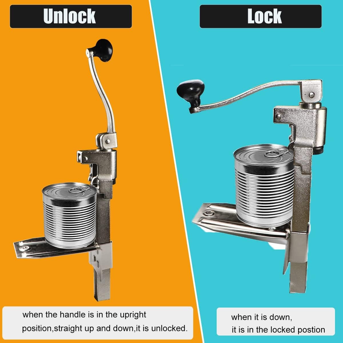 Commercial Can Opener for Edlund #1，Manual Table Can Opener, for Restaurant Large Cans Heavy Duty Fits Cans Up to 11” Tall