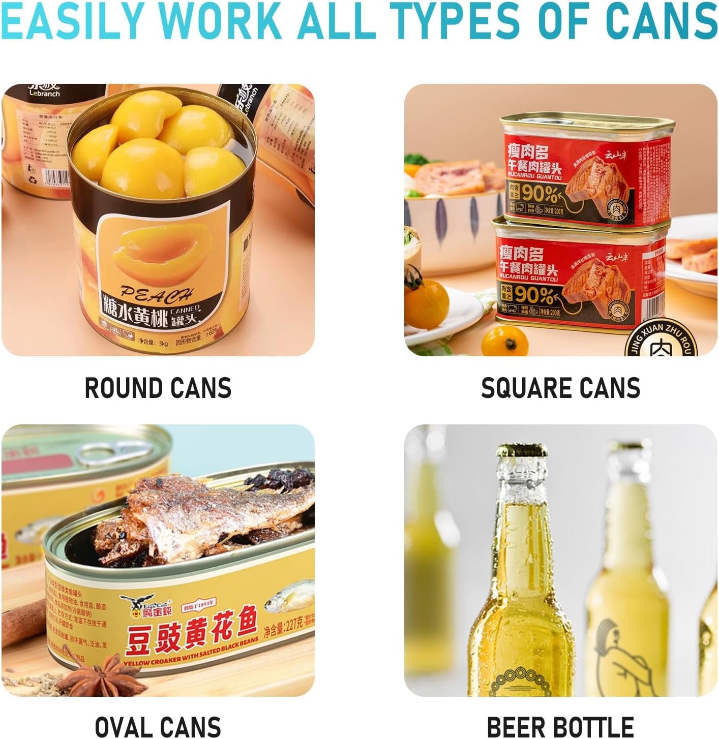 Commercial Can Opener Manual Heavy Duty - Easy to Use with Comfortable Easy Crank Handle - Swing Grip Design, Hand Can Opener, Includes Built in Bottle Opener (Extra Large)