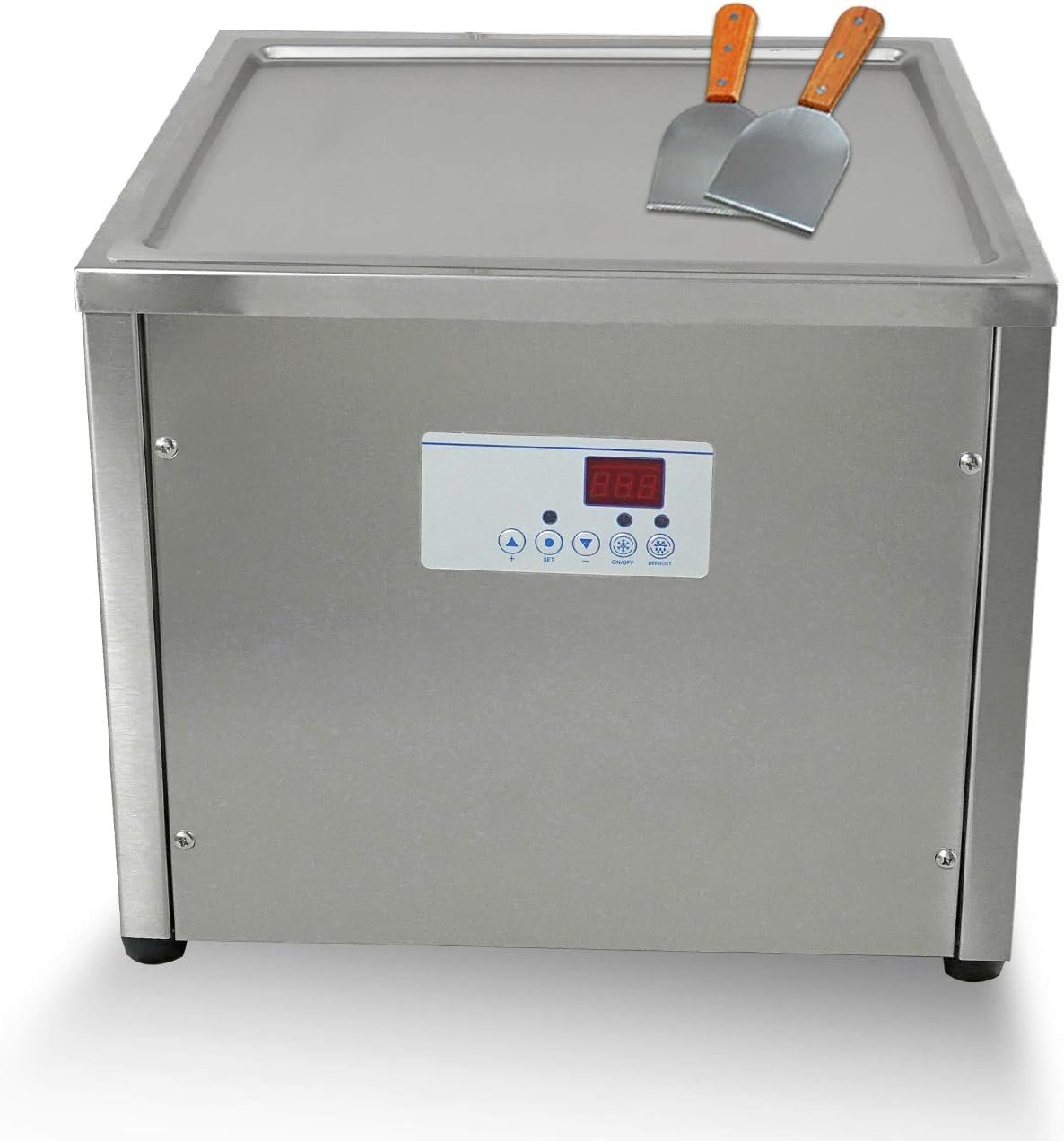 Commercial Countertop 18x18 Square Pan Fried Ice Cream Rolled Machine, Fry Frozen Yogurt Ice Cream Maker, Gelato Ice Pan Machine for Street Snack Food Restaurant, Bar, Milktea Shop Commercial Countertop 18x18 Square Pan Fried Ice Cream Rolled Machine, Fry Frozen Yogurt Ice Cream Maker, Gelato Ice Pan Machine for Street Snack Food Restaurant, Bar, Milktea Shop