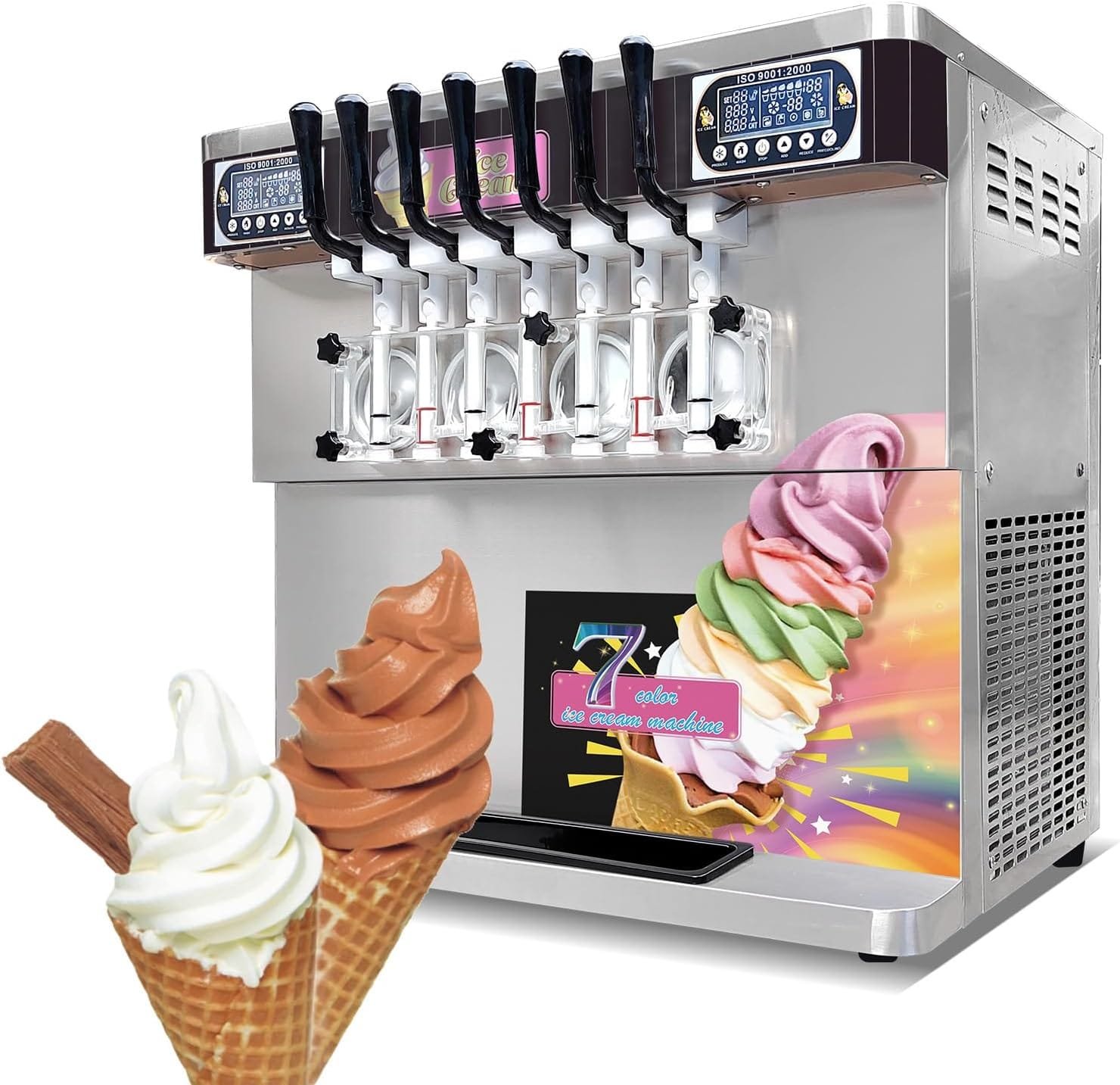 Commercial ETL 7 Flavors Ice Cream Machine Review Cooking Appliance World