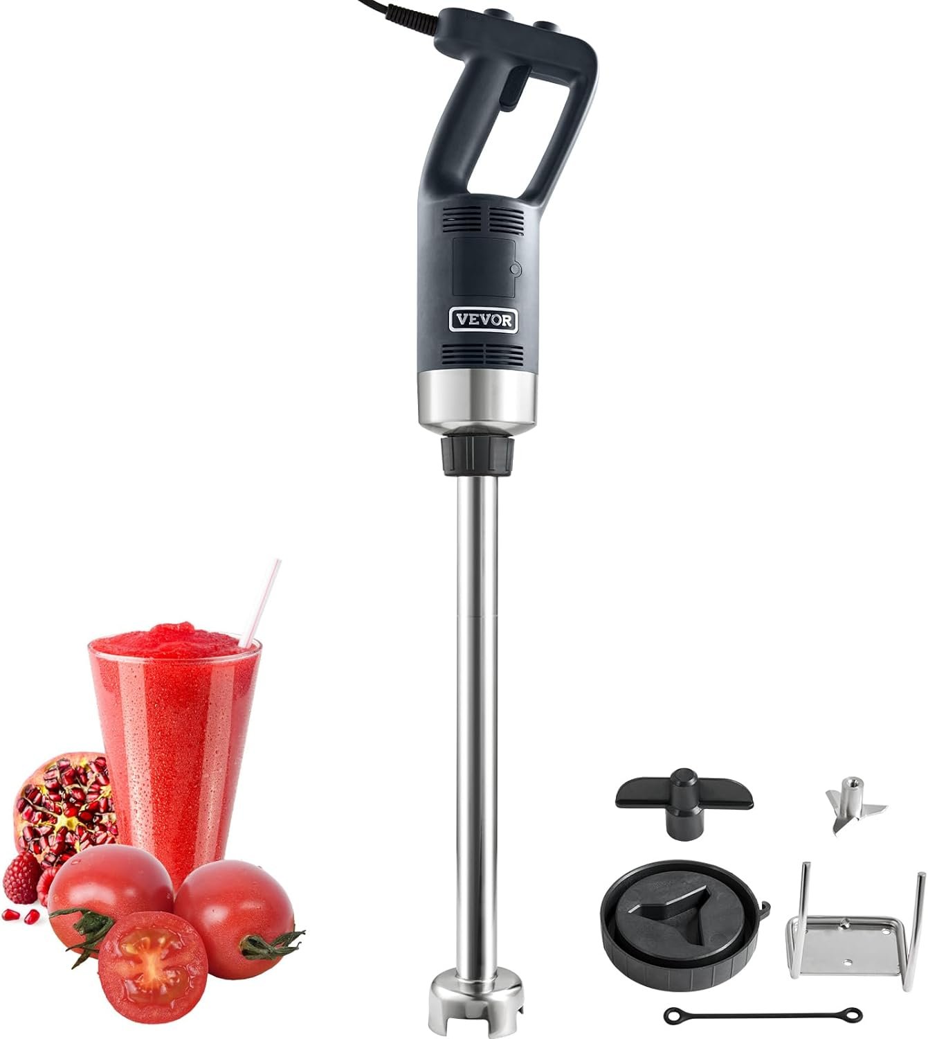 Commercial Immersion Blender, 500 Watt Heavy Duty Hand Mixer, Variable Speed Kitchen Stick Mixer with 304 Stainless Steel Blade, Multi-Purpose Portable Mixer for Soup, Smoothie, Puree, Baby Food