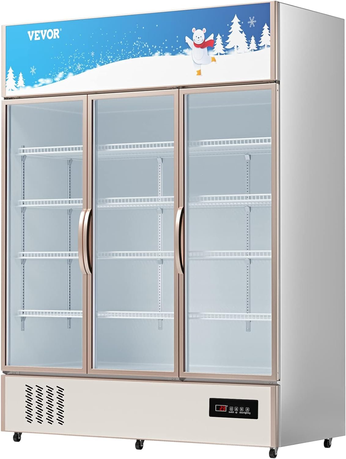 Commercial Merchandiser Refrigerator, 9.7 Cu.Ft / 275L Beverage Refrigerator Cooler Merchandiser, Glass Door Display Refrigerator Upright Fridge with 4 Adjustable Shelves, Customizable Lightbox Commercial Merchandiser Refrigerator, 9.7 Cu.Ft / 275L Beverage Refrigerator Cooler Merchandiser, Glass Door Display Refrigerator Upright Fridge with 4 Adjustable Shelves, Customizable Lightbox