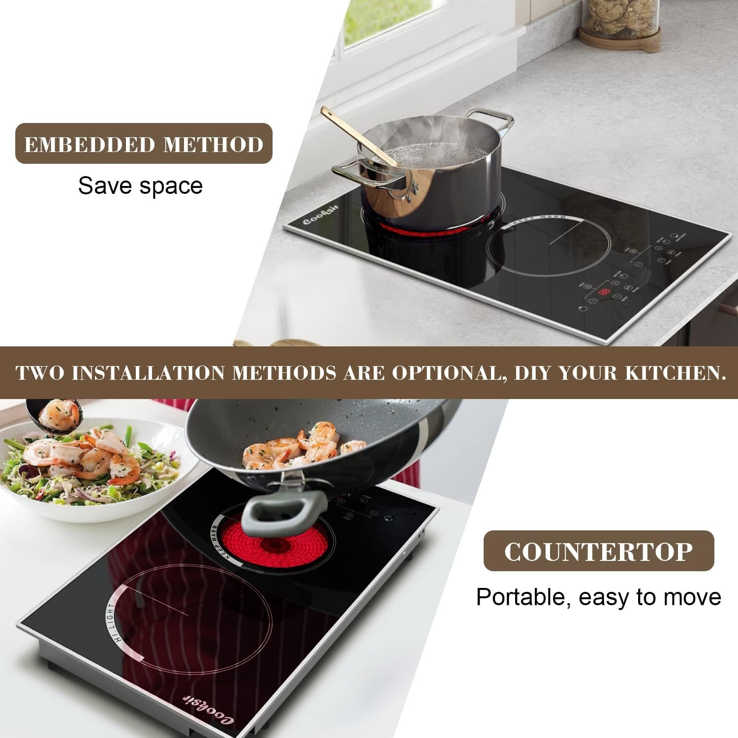 Cooksir 2 Burner Electric Cooktop Set of 2 Cooksir 2 Burner Electric Cooktop Set of 2