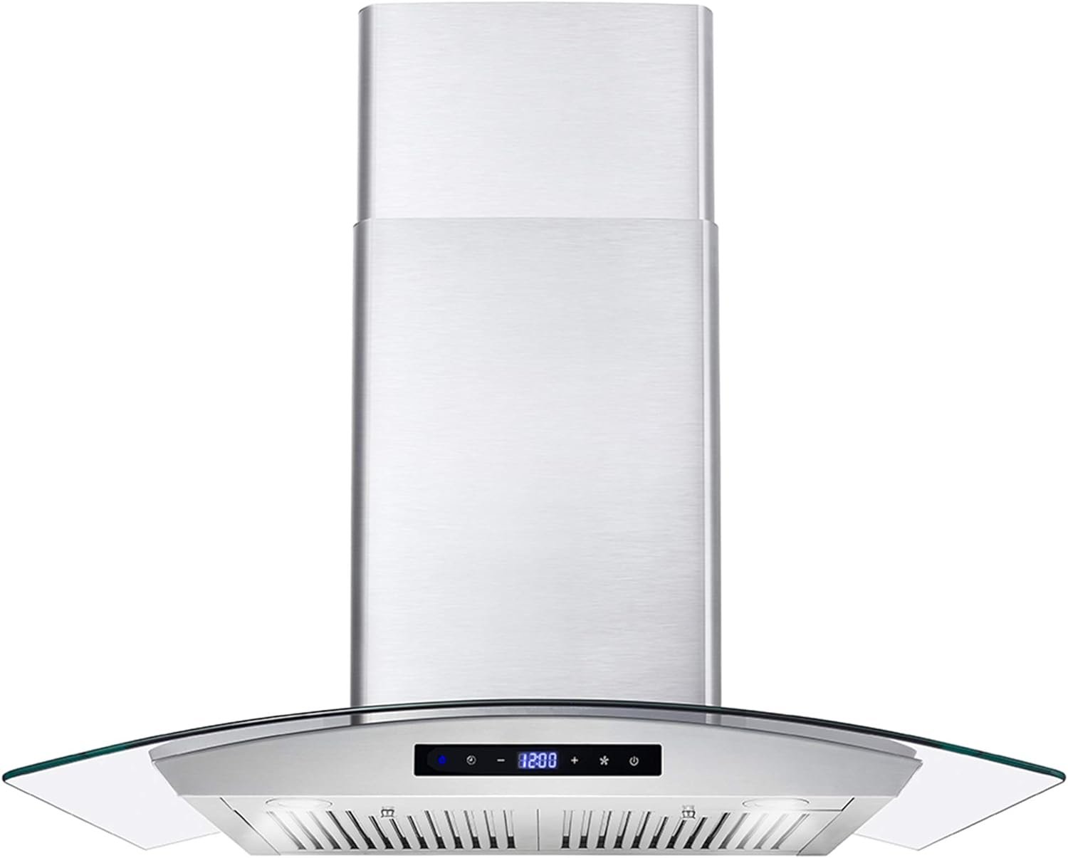 COSMO 668WRCS75 Wall Mount Range Hood with Ducted Exhaust Vent, 3 Speed Fan, Soft Touch Controls, Tempered Glass, Permanent Filters in Stainless Steel, 30 inches