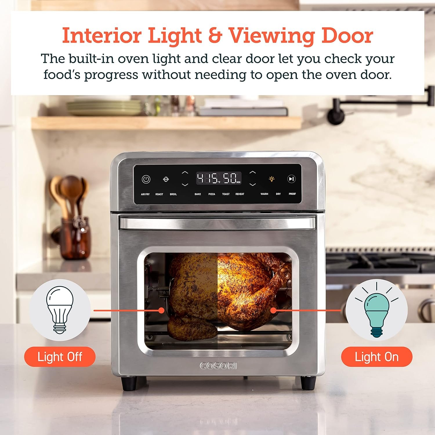 COSORI Air Fryer Toaster Oven, 13 Qt Airfryer Fits 8 Pizza, 11-in-1 Functions with Rotisserie, Dehydrate, Dual Heating Elements with Convection Fan for Fast Cooking, Cookbook  6 Accessories, Silver COSORI Air Fryer Toaster Oven, 13 Qt Airfryer Fits 8 Pizza, 11-in-1 Functions with Rotisserie, Dehydrate, Dual Heating Elements with Convection Fan for Fast Cooking, Cookbook  6 Accessories, Silver