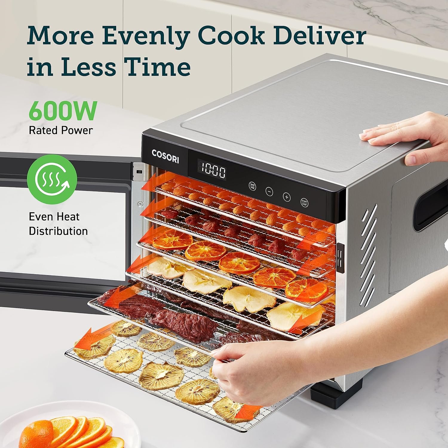 COSORI Food Dehydrator for Jerky, Large Drying Space with 6.48ft²  Air Fryer 5.8QT Compatible with Alexa  Google Assistant