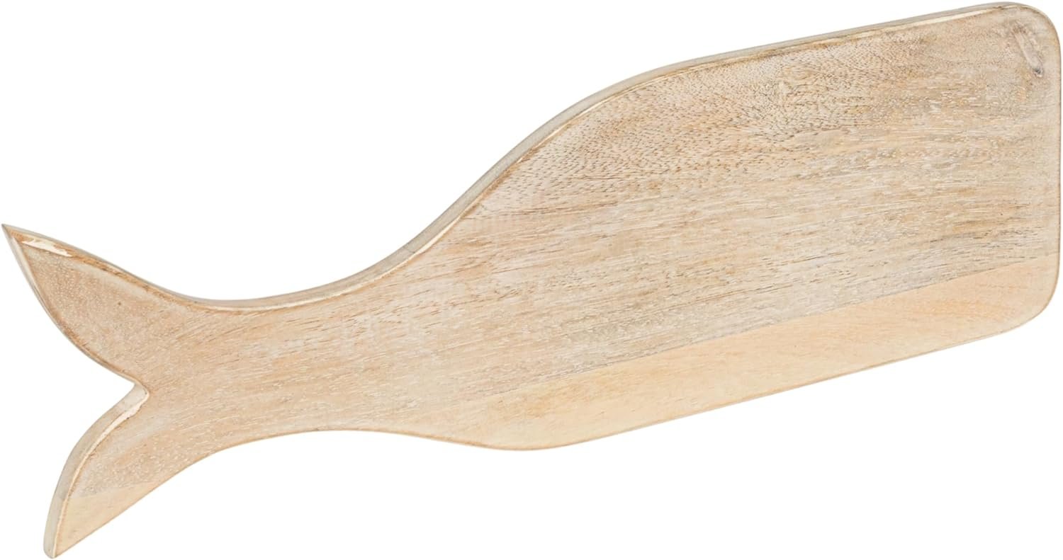 Creative Co-Op Mango Wood Whale Shaped Cheese and Cutting Board, Natural