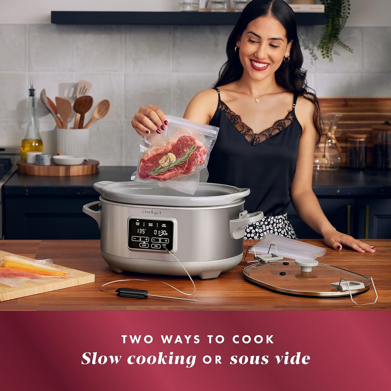 Crock-Pot 7-Quart Cook Carry™ Slow Cooker with Sous Vide,Programmable, Stainless Steel Crock-Pot 7-Quart Cook Carry™ Slow Cooker with Sous Vide,Programmable, Stainless Steel
