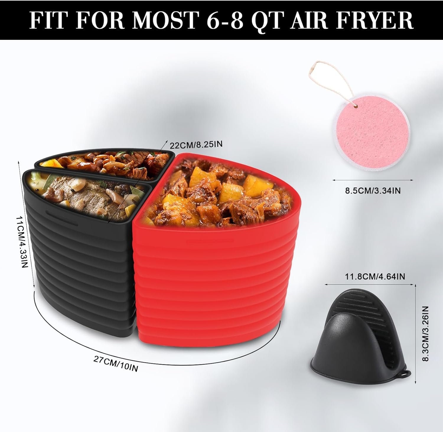 Crock Pot Dividers Silicone For Crock Pot 6-8 QT,Slow Cooker Divider Allows Cooking Two Different Meals At Once Time, Slow Cooker Silicone Liner Safe For Dishwasher, BPA Free