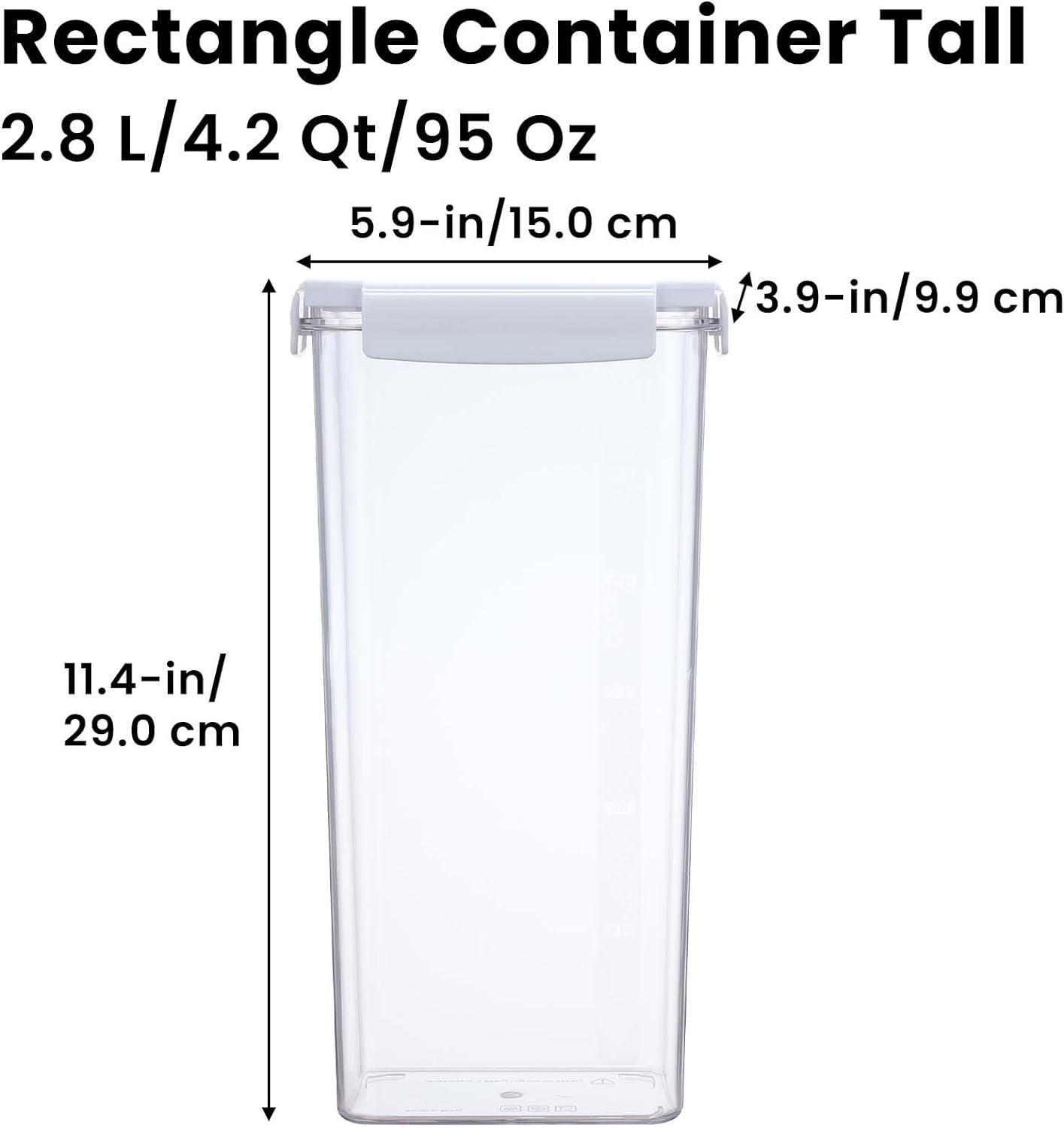 Crystal Clear Airtight Food Storage Containers with Lids, Plastic Canister Set for Kitchen Organization and Storage, for Flour, Sugar, Cereal, Rice, BPA Free Plastic 8-Pack with Different Sizes White