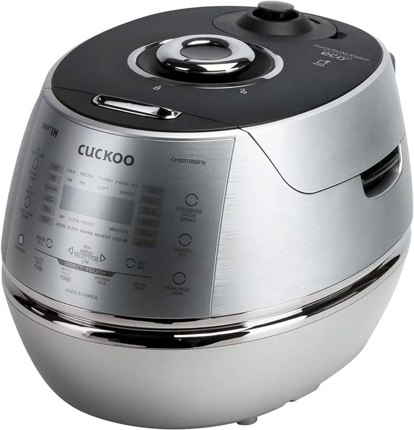 CUCKOO CRP-CHSS1009FN Induction Heating Pressure Rice Cooker, 10 cups, Metallic