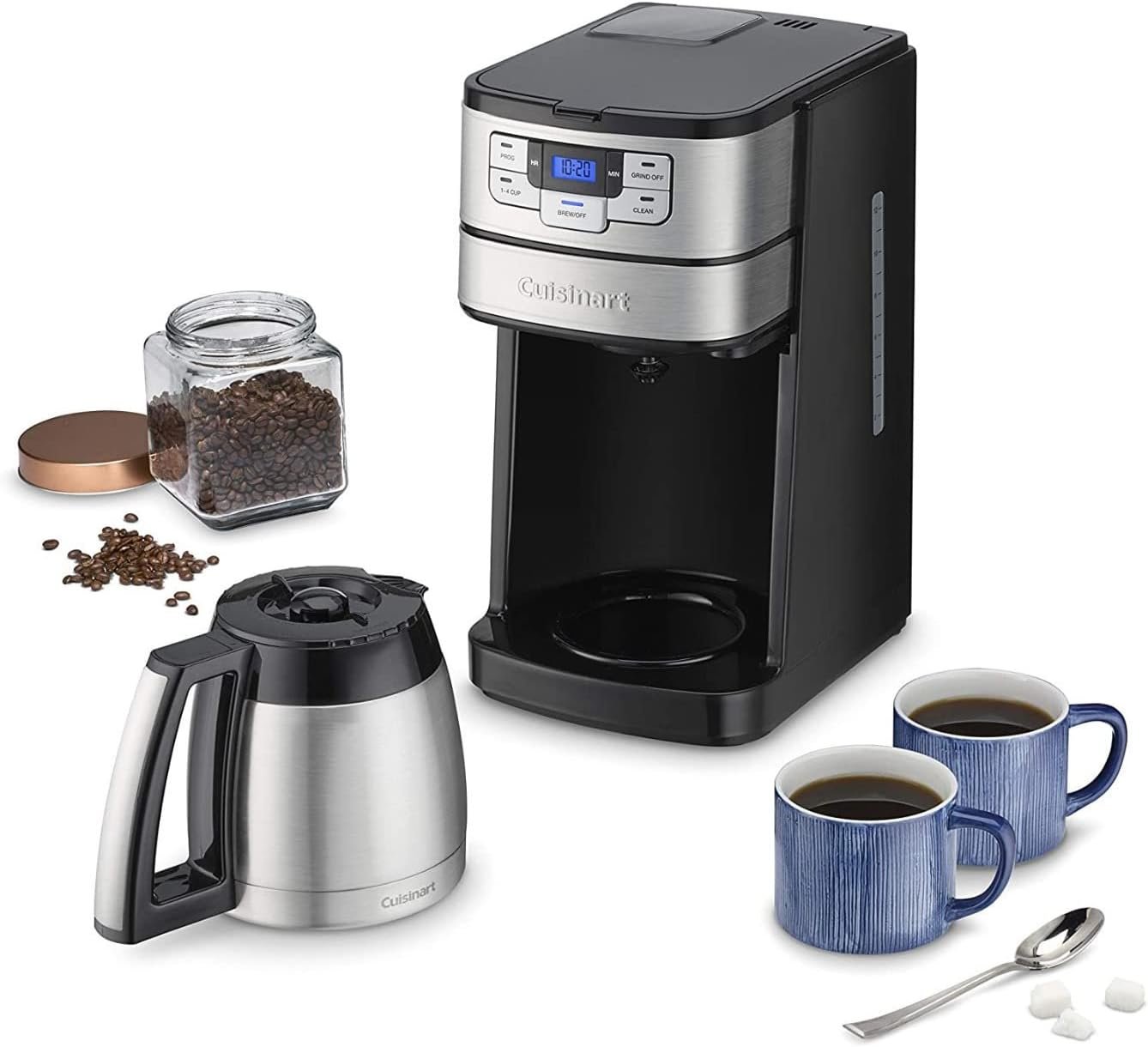 Cuisinart Blade Grind and Brew 10-Cup Thermal Carafe Coffeemaker Bundle with Canister and Descaling Powder (3 Items)