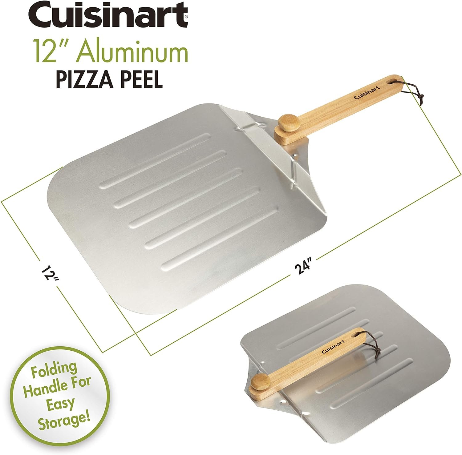 Cuisinart CPP-612 Aluminum Pizza Peel, 12  CGC-103 3-in-1 Pizza Oven Grill Cover, (Cover fits CGG-403)