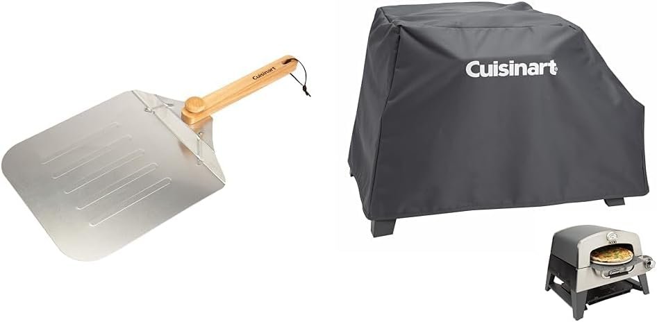 Cuisinart CPP-612 Aluminum Pizza Peel, 12  CGC-103 3-in-1 Pizza Oven Grill Cover, (Cover fits CGG-403)