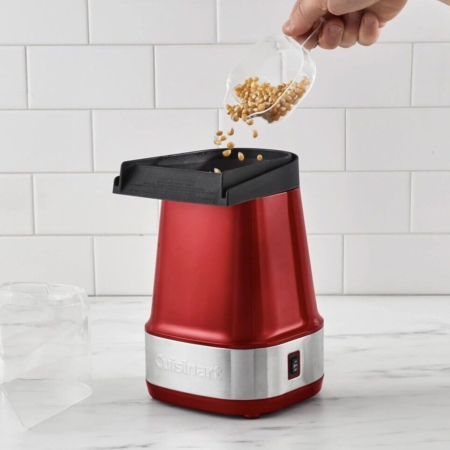 Cuisinart EasyPop Hot Air Popcorn Maker Measuring Cup to Portion Popping Corn Kernels, Measuring Cup, 15 Cups - Red