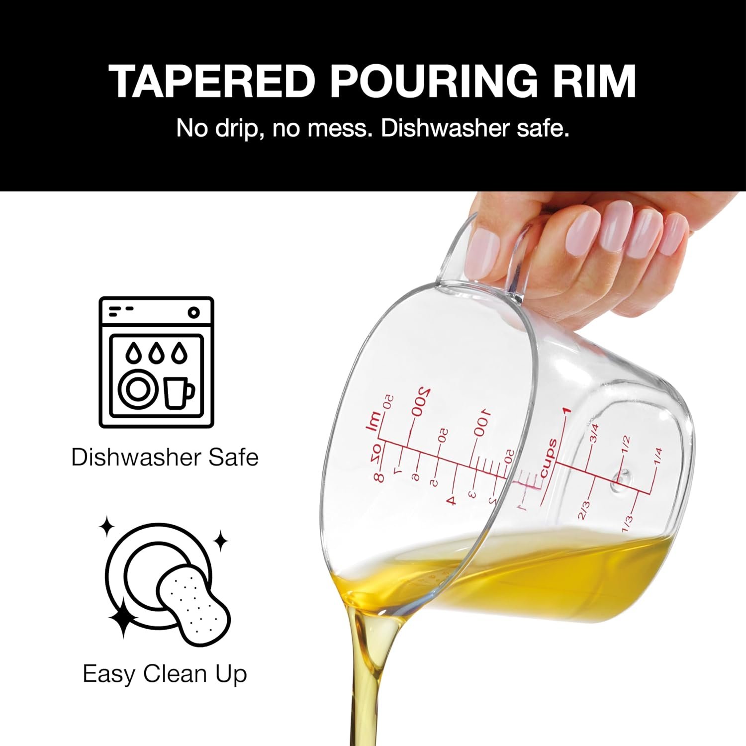 Cuisinart Nesting Liquid Measuring Cups, Clear, 3-Piece, CTG-00-3MC