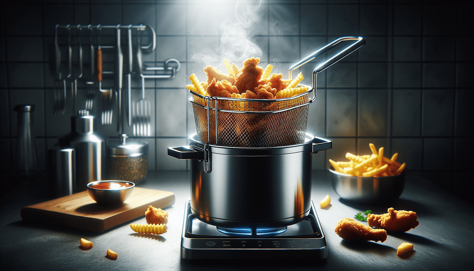 Culinary Depot FB-30/FB-30 Fryer Basket Set of-2 13-1/4 x 6-1/2with Plastic Green Handle Kitchen Couture Sandwich Maker