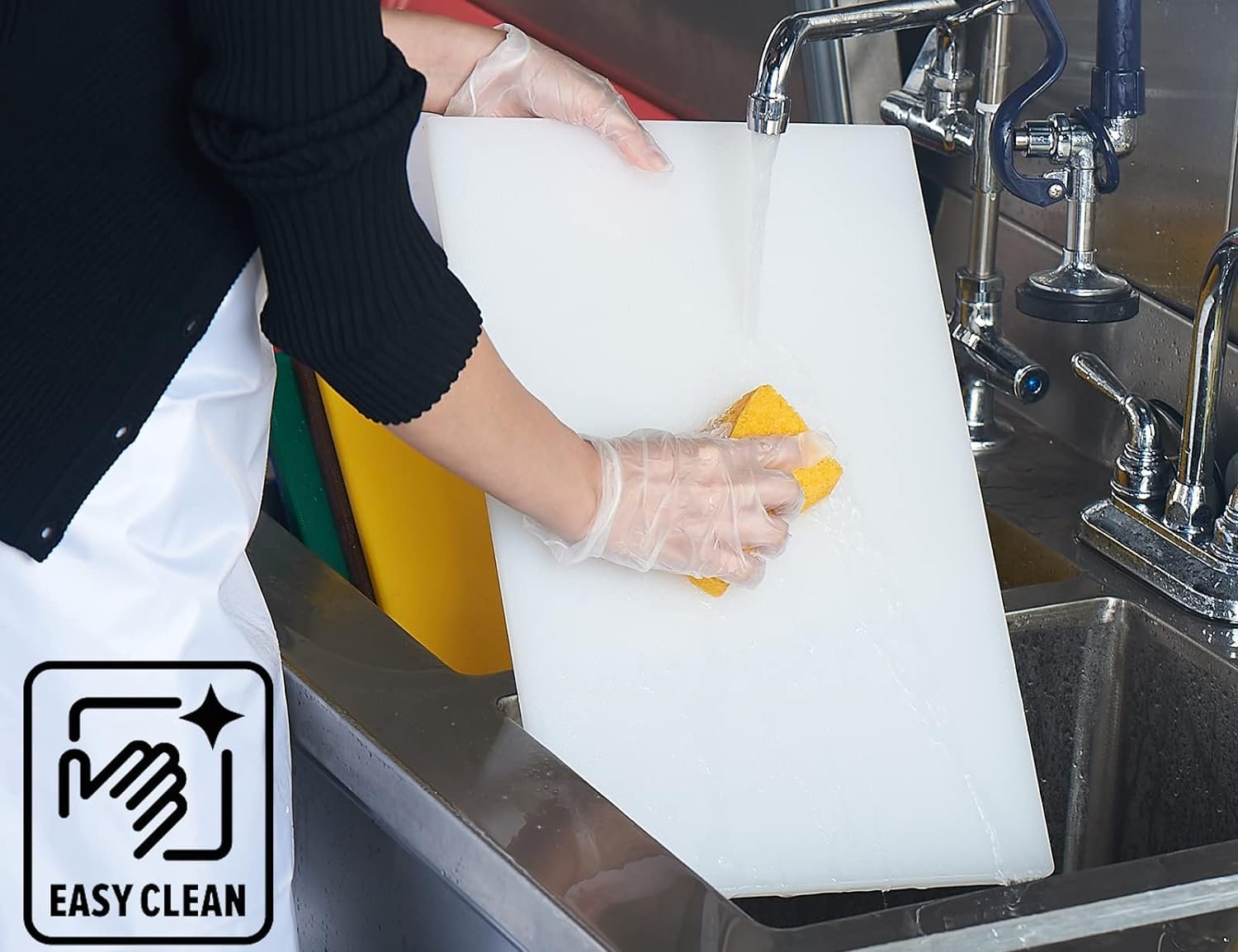 CURTA Cutting Boards for Kitchen, 20 x 14 x 0.5 4-Piece (White, Red, Green, Blue) Color Coded Plastic Chopping Board with Anti Slip Surface Dishwasher Safe