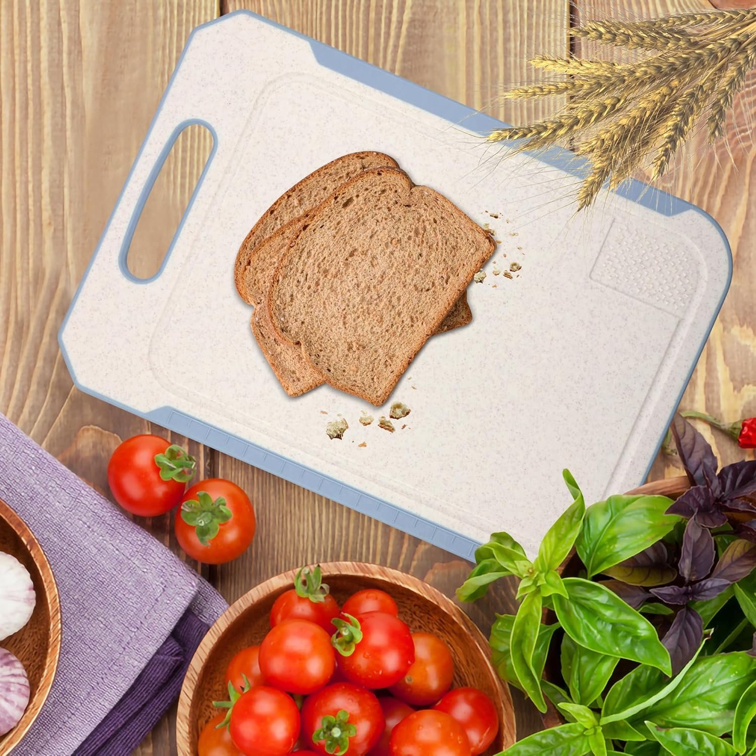 Cutting Board Set - Eco-Conscious Chopping Boards for Kitchen Made from Natural Food Grade Wheat Straw Fiber Plastic - No BPA Naturally Degradable - Small, Medium, Large Size, 3-Pack Cutting Board Set - Eco-Conscious Chopping Boards for Kitchen Made from Natural Food Grade Wheat Straw Fiber Plastic - No BPA Naturally Degradable - Small, Medium, Large Size, 3-Pack