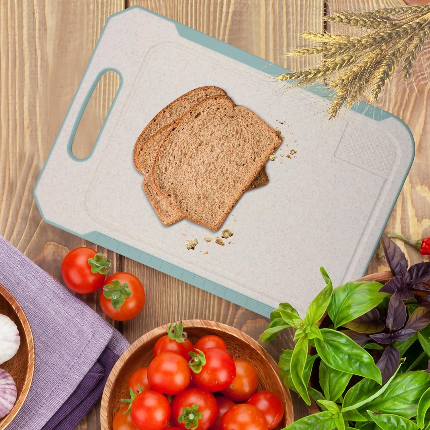 Cutting Board Set - Eco-Conscious Chopping Boards for Kitchen Made from Natural Food Grade Wheat Straw Fiber Plastic - No BPA Naturally Degradable - Small, Medium, Large Size, 3-Pack Cutting Board Set - Eco-Conscious Chopping Boards for Kitchen Made from Natural Food Grade Wheat Straw Fiber Plastic - No BPA Naturally Degradable - Small, Medium, Large Size, 3-Pack