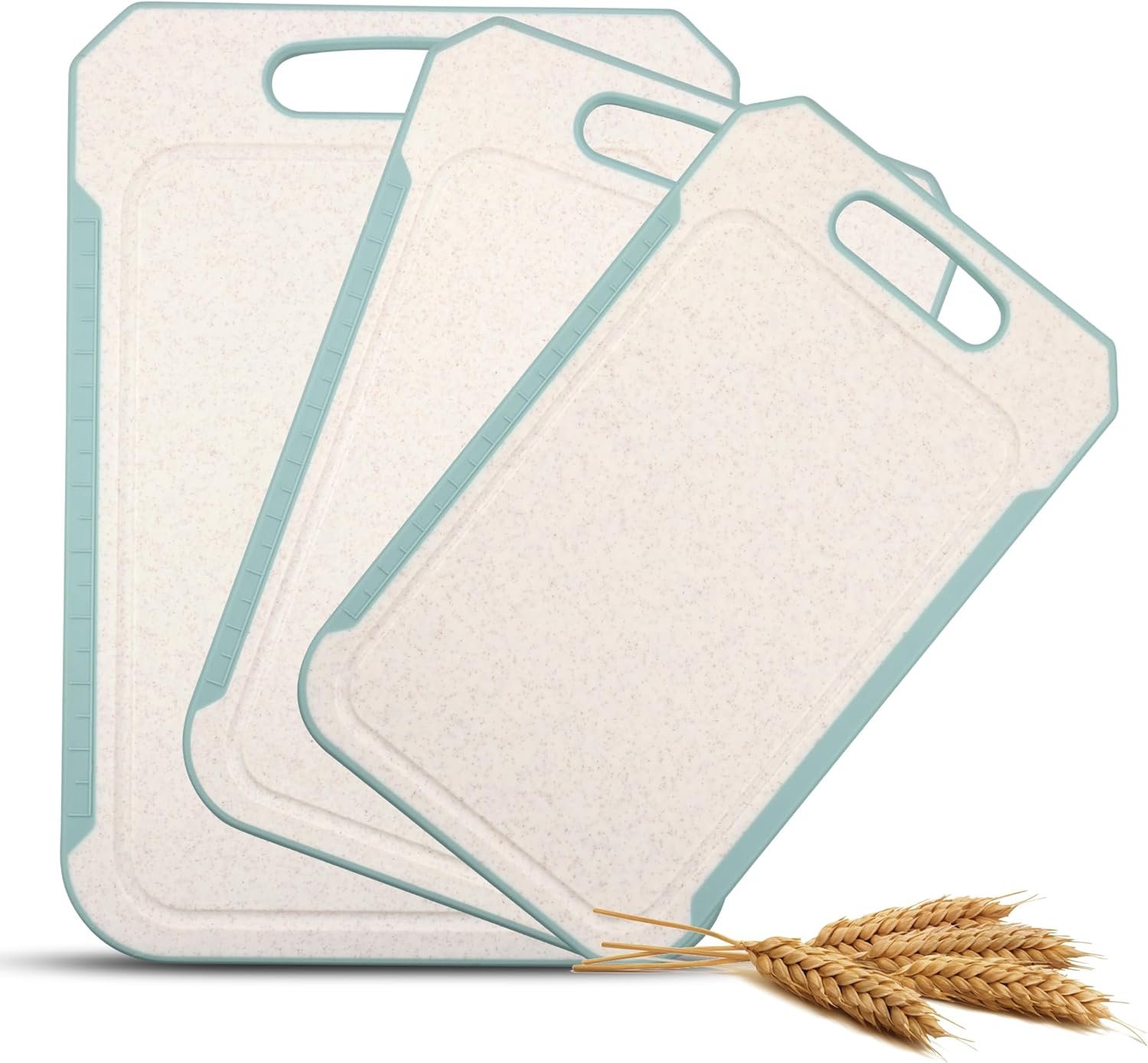 Cutting Board Set - Eco-Conscious Chopping Boards for Kitchen Made from Natural Food Grade Wheat Straw Fiber Plastic - No BPA Naturally Degradable - Small, Medium, Large Size, 3-Pack Cutting Board Set - Eco-Conscious Chopping Boards for Kitchen Made from Natural Food Grade Wheat Straw Fiber Plastic - No BPA Naturally Degradable - Small, Medium, Large Size, 3-Pack