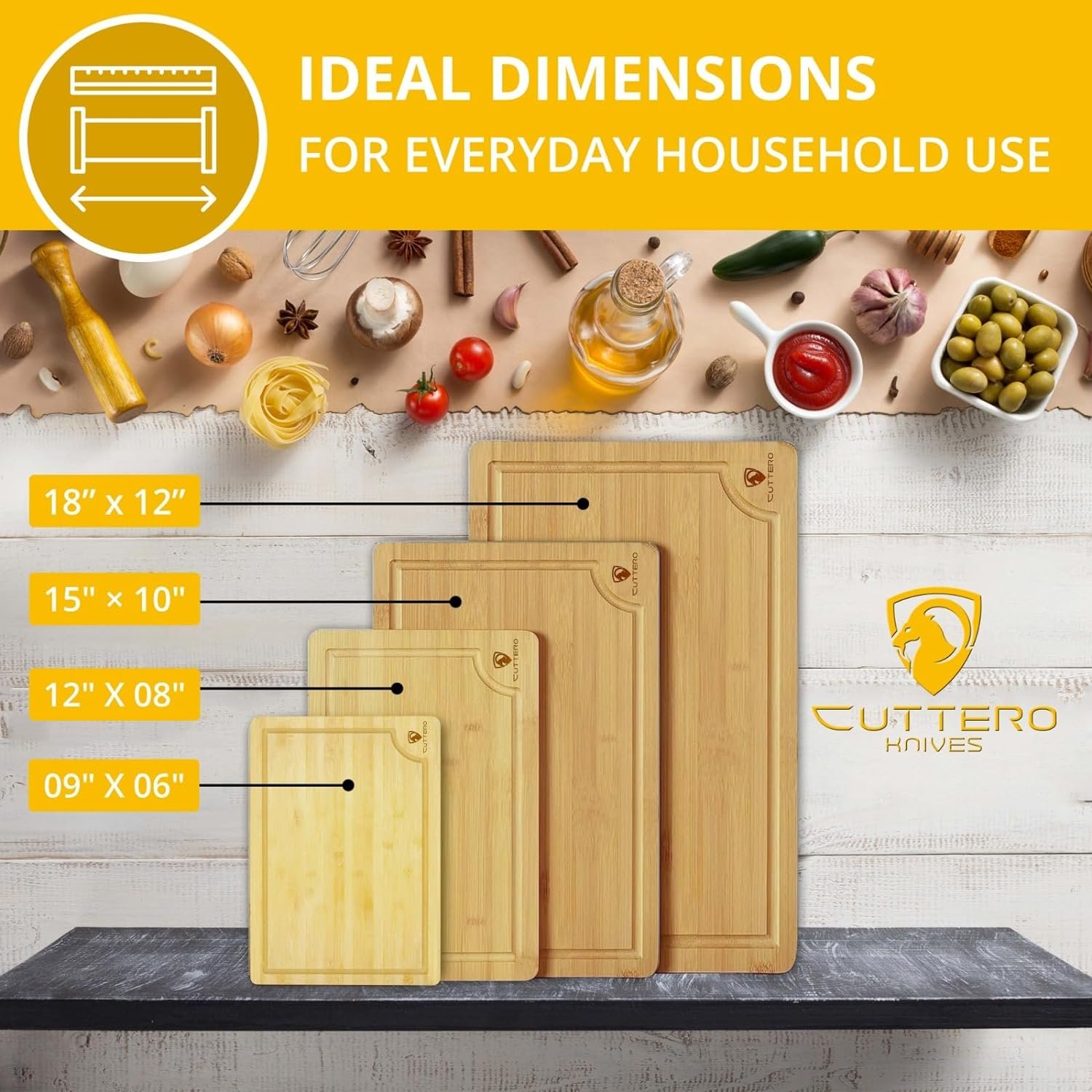 Cutting Boards for Kitchen - Bamboo Cutting Board, Cutting Boards w/Juice Grooves, Thick Chopping Board for Meat, Veggies, Easy Grip Handle - Kitchen Gadgets Gift Cutting Boards for Kitchen - Bamboo Cutting Board, Cutting Boards w/Juice Grooves, Thick Chopping Board for Meat, Veggies, Easy Grip Handle - Kitchen Gadgets Gift