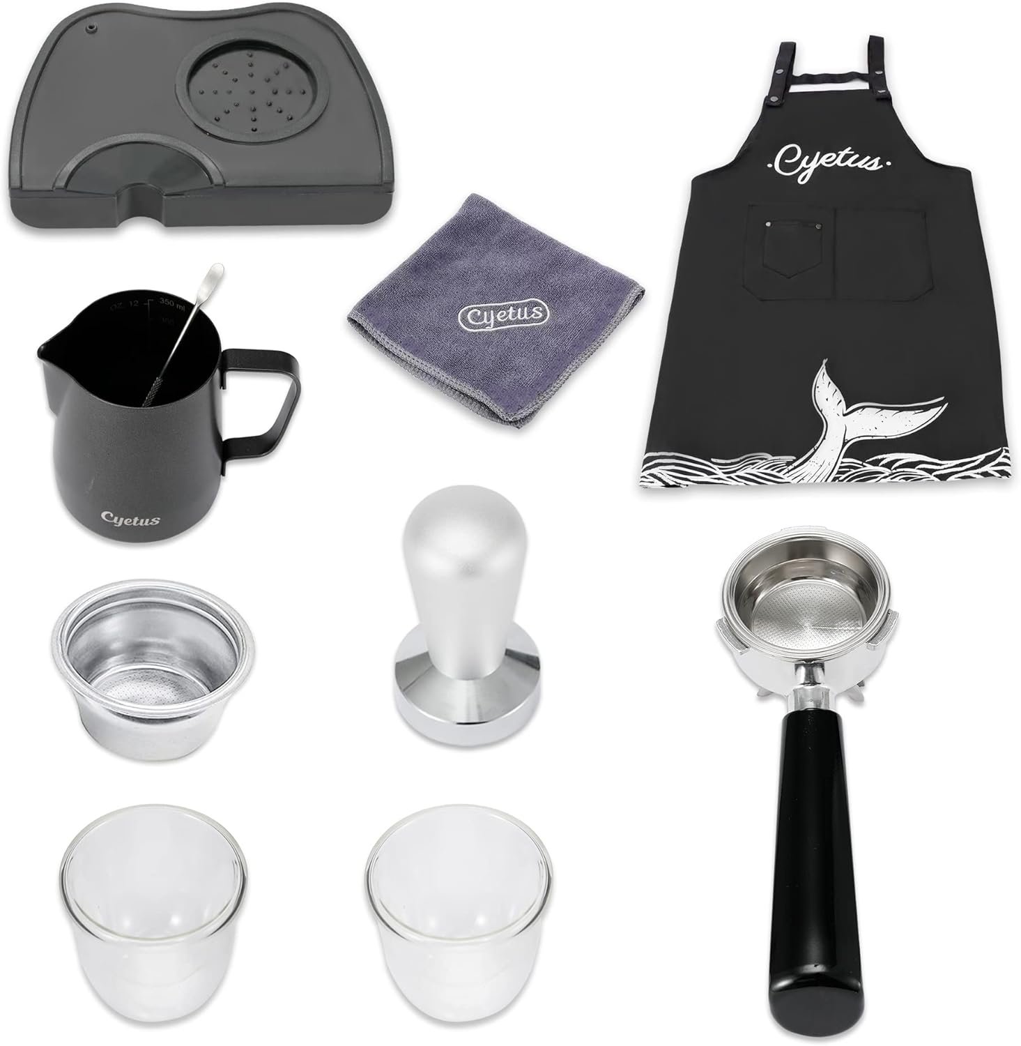 CYETUS All in One Espresso Machine for Home Barista CYK7601, Coffee Grinder, Milk Steam Frother Wand, for Espresso, Cappuccino and Latte, Black CYETUS All in One Espresso Machine for Home Barista CYK7601, Coffee Grinder, Milk Steam Frother Wand, for Espresso, Cappuccino and Latte, Black