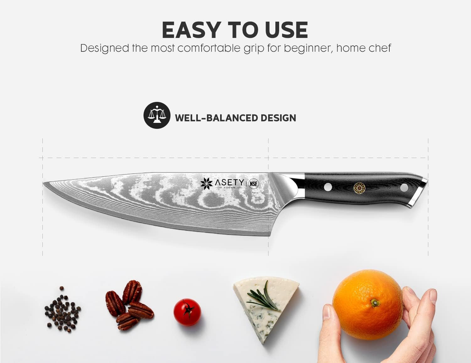 Damascus Chef Knife, 8-inch Razor-Sharp Japanese Chef Knife with VG10 Steel Core, Full Tang G10 Handle, NSF Food-Safe Professional Kitchen Knife with Sheath, Gift Box Damascus Chef Knife, 8-inch Razor-Sharp Japanese Chef Knife with VG10 Steel Core, Full Tang G10 Handle, NSF Food-Safe Professional Kitchen Knife with Sheath, Gift Box