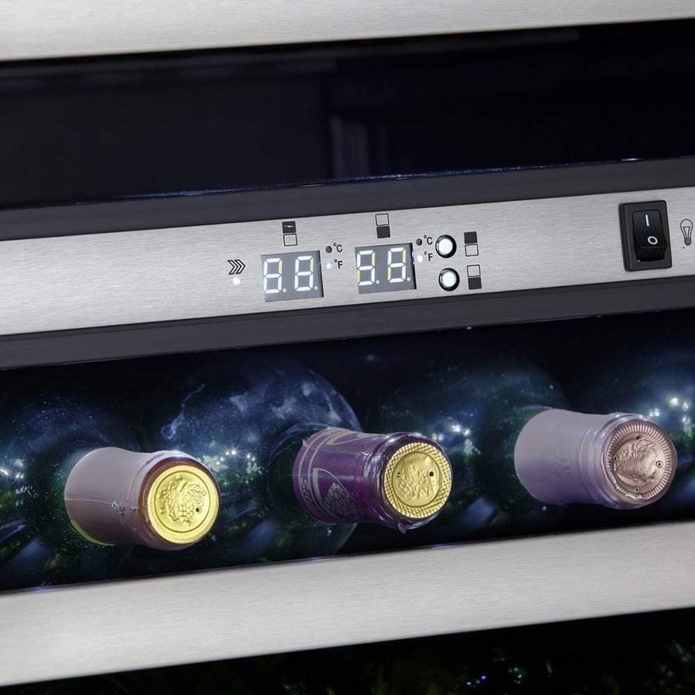 Danby DWC114BLSDD Designer 38-Bottle Dual-Zone Wine Cooler, Black/Stainless Steel/Glass Beverage Center Danby DWC114BLSDD Designer 38-Bottle Dual-Zone Wine Cooler, Black/Stainless Steel/Glass Beverage Center