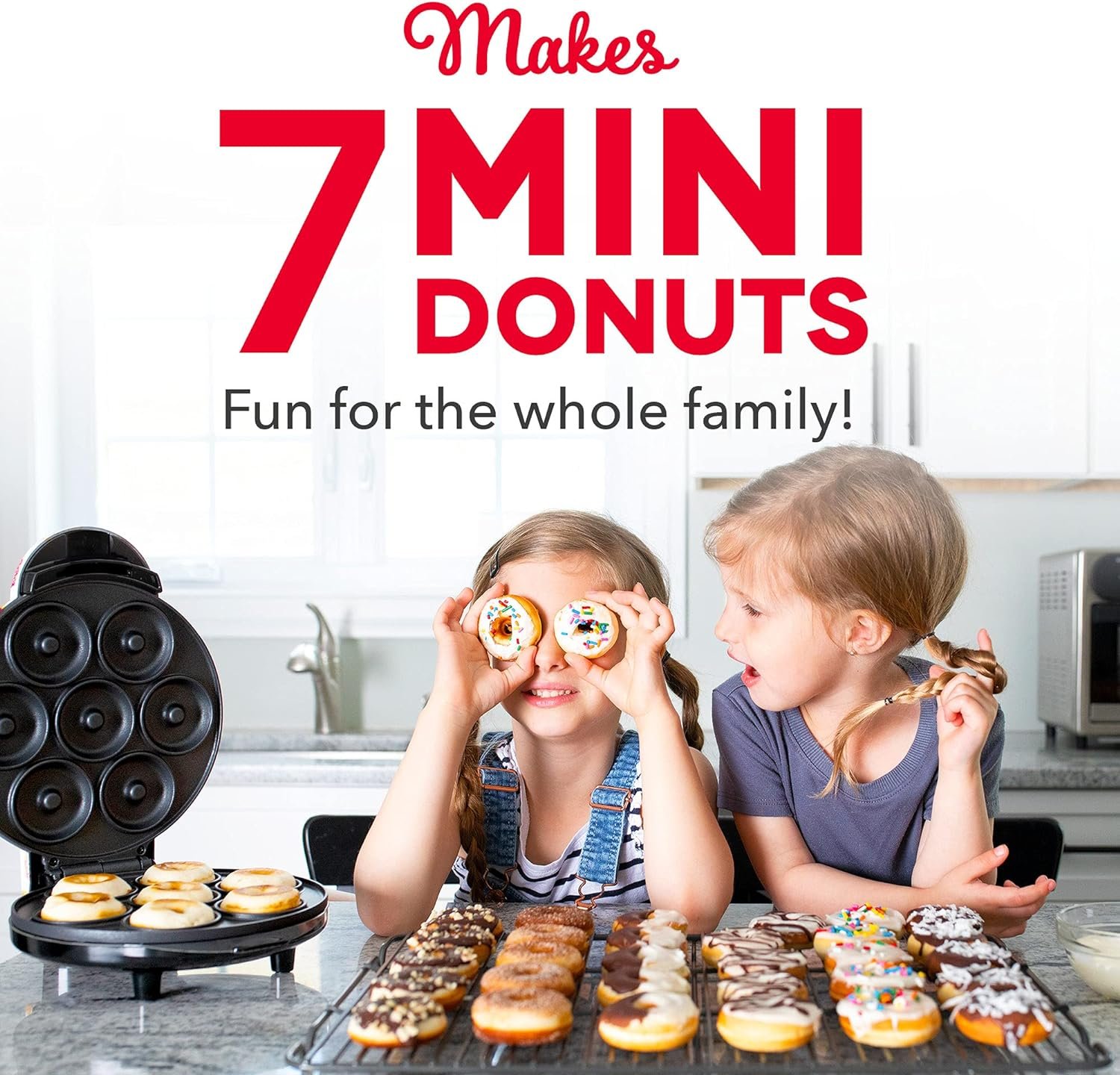 DASH Mini Donut Maker Machine for Kid-Friendly Breakfast, Snacks, Desserts  More with Non-stick Surface, Makes 7 Doughnuts - Aqua DASH Mini Donut Maker Machine for Kid-Friendly Breakfast, Snacks, Desserts  More with Non-stick Surface, Makes 7 Doughnuts - Aqua