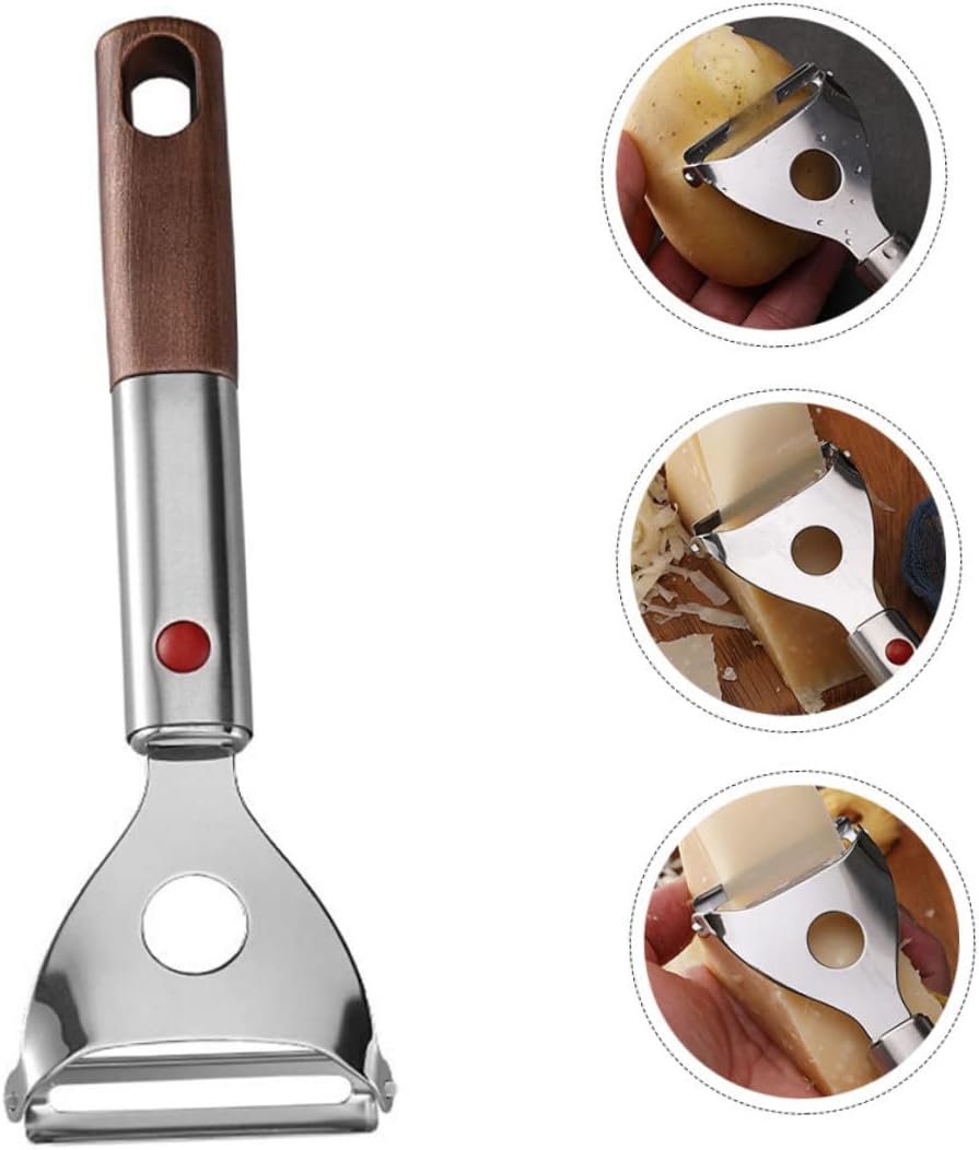 DEARMAMY 2pcs Potato Peeler Slicer Vegetable Veggie Chopper Vegtable Peeler Metal Potato Peeling Tool Food Scraper Tool Potato Scraper Home Tools Y Plane Peeled Stainless Steel