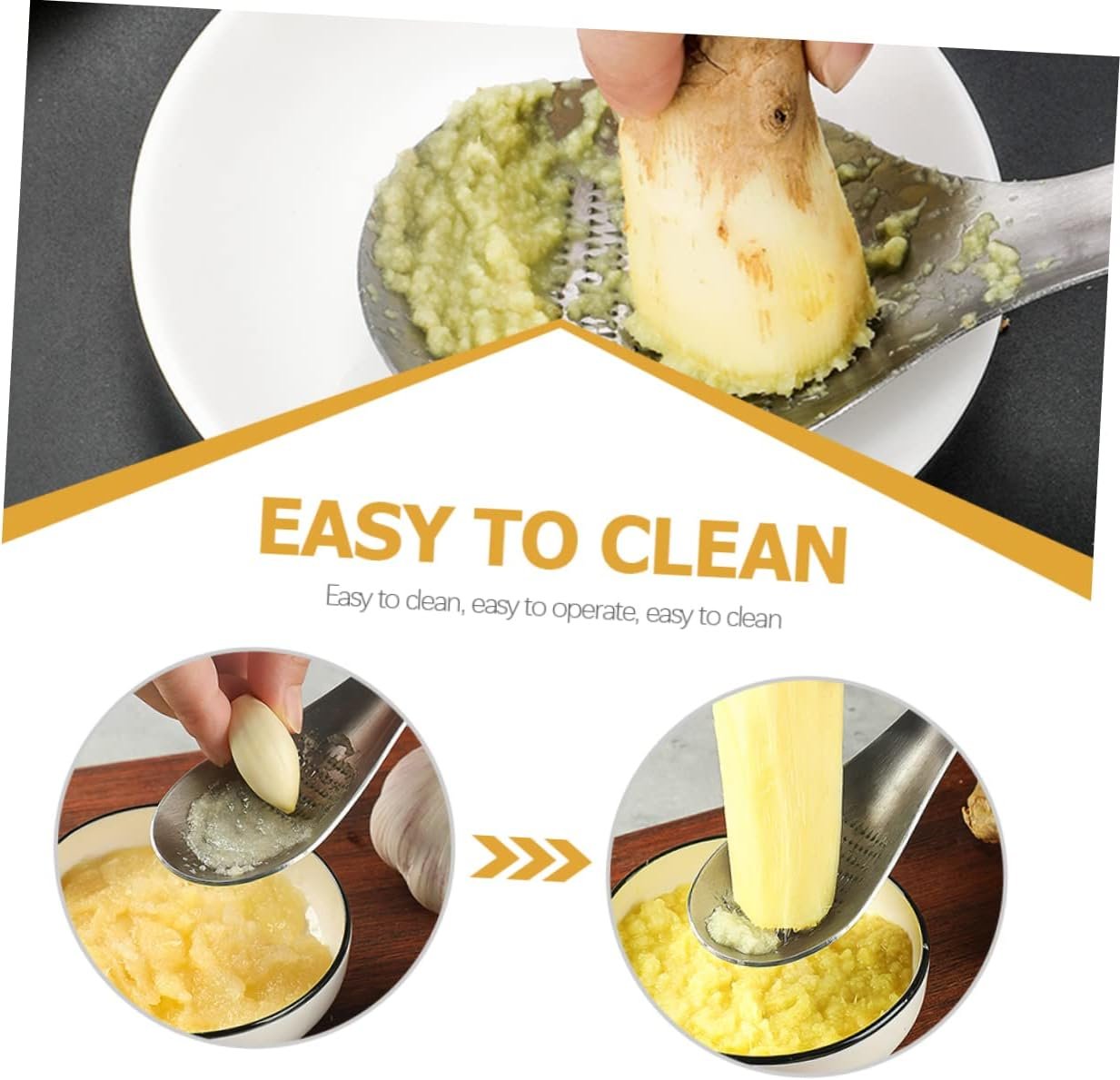 DECHOUS 3pcs Stainless Steel Ginger Grinder Hand Blenders Stainless Steel Garlic Press Cheese Graters Ginger Press Reusable Food Grater Onion Grater Carrot Household Products