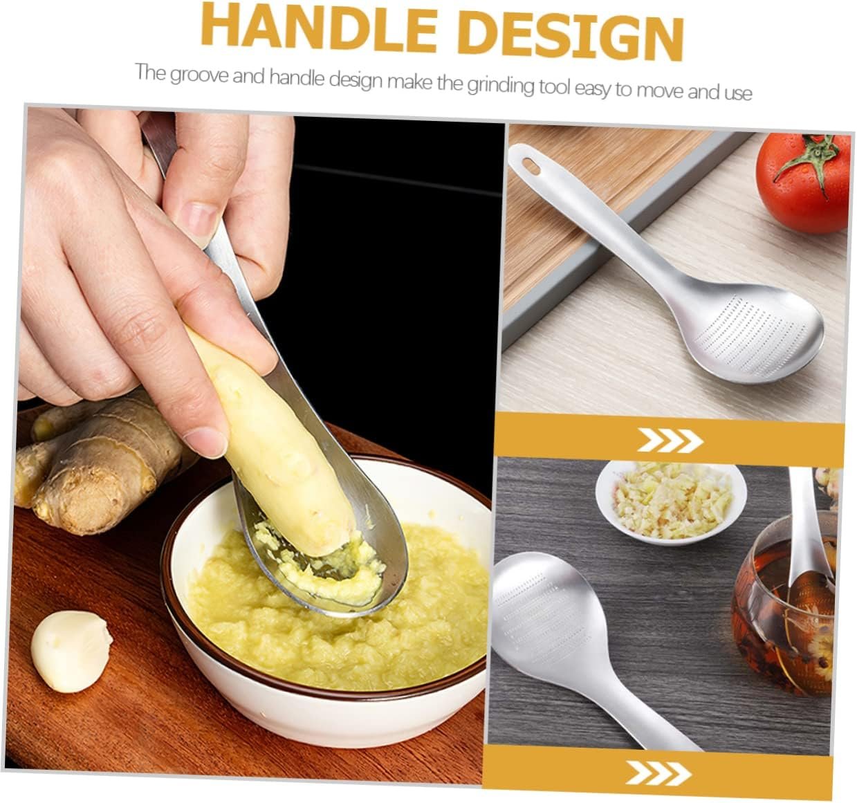 DECHOUS 3pcs Stainless Steel Ginger Grinder Hand Blenders Stainless Steel Garlic Press Cheese Graters Ginger Press Reusable Food Grater Onion Grater Carrot Household Products