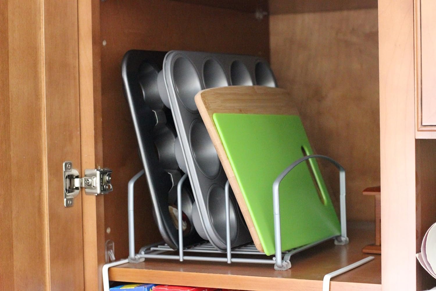 Deco Brothers Cookware Organizer Rack for Kitchen Cabinet, 3 Slot Holder, Bronze Deco Brothers Cookware Organizer Rack for Kitchen Cabinet, 3 Slot Holder, Bronze