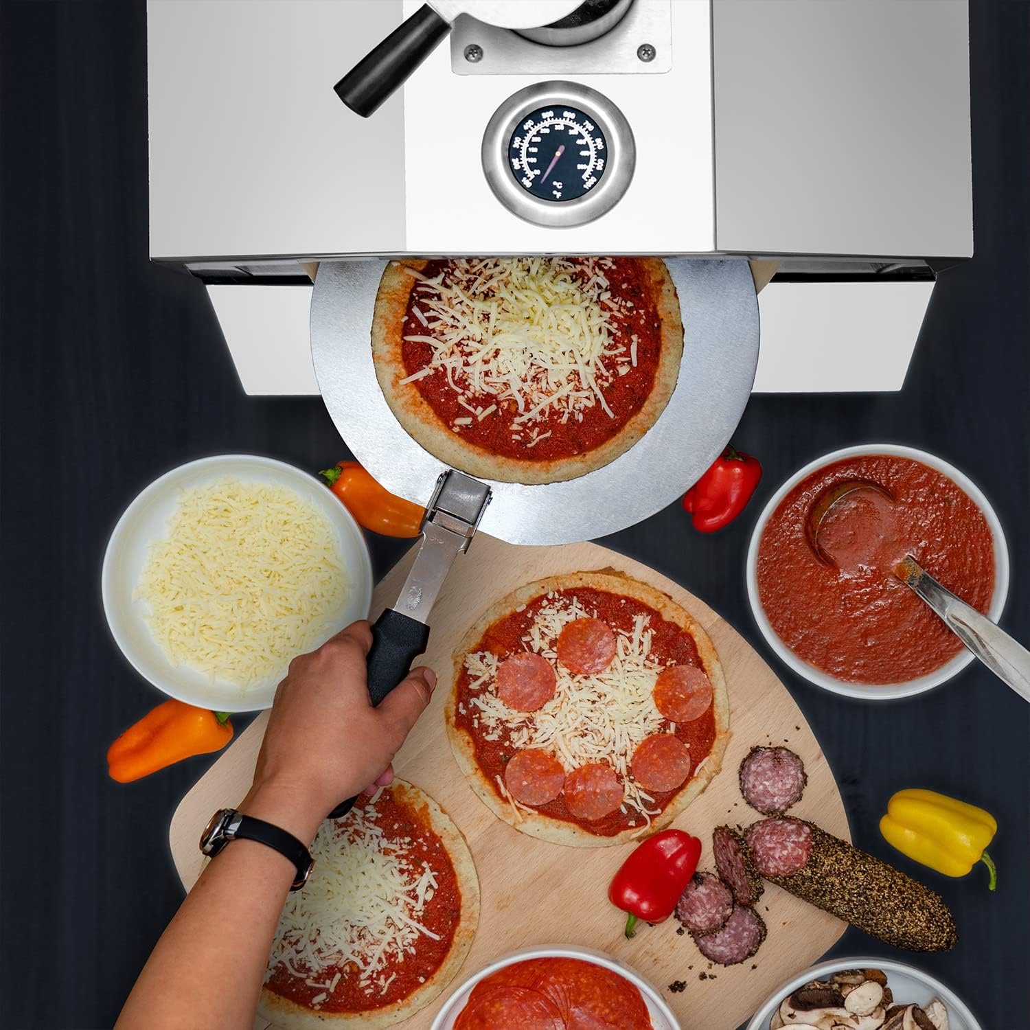 Deco Chef Propane Gas Outdoor Pizza Oven and Grill, includes Peel, Stone, Grill Rack, and Built-in Thermometer, Stainless Steel Deco Chef Propane Gas Outdoor Pizza Oven and Grill, includes Peel, Stone, Grill Rack, and Built-in Thermometer, Stainless Steel